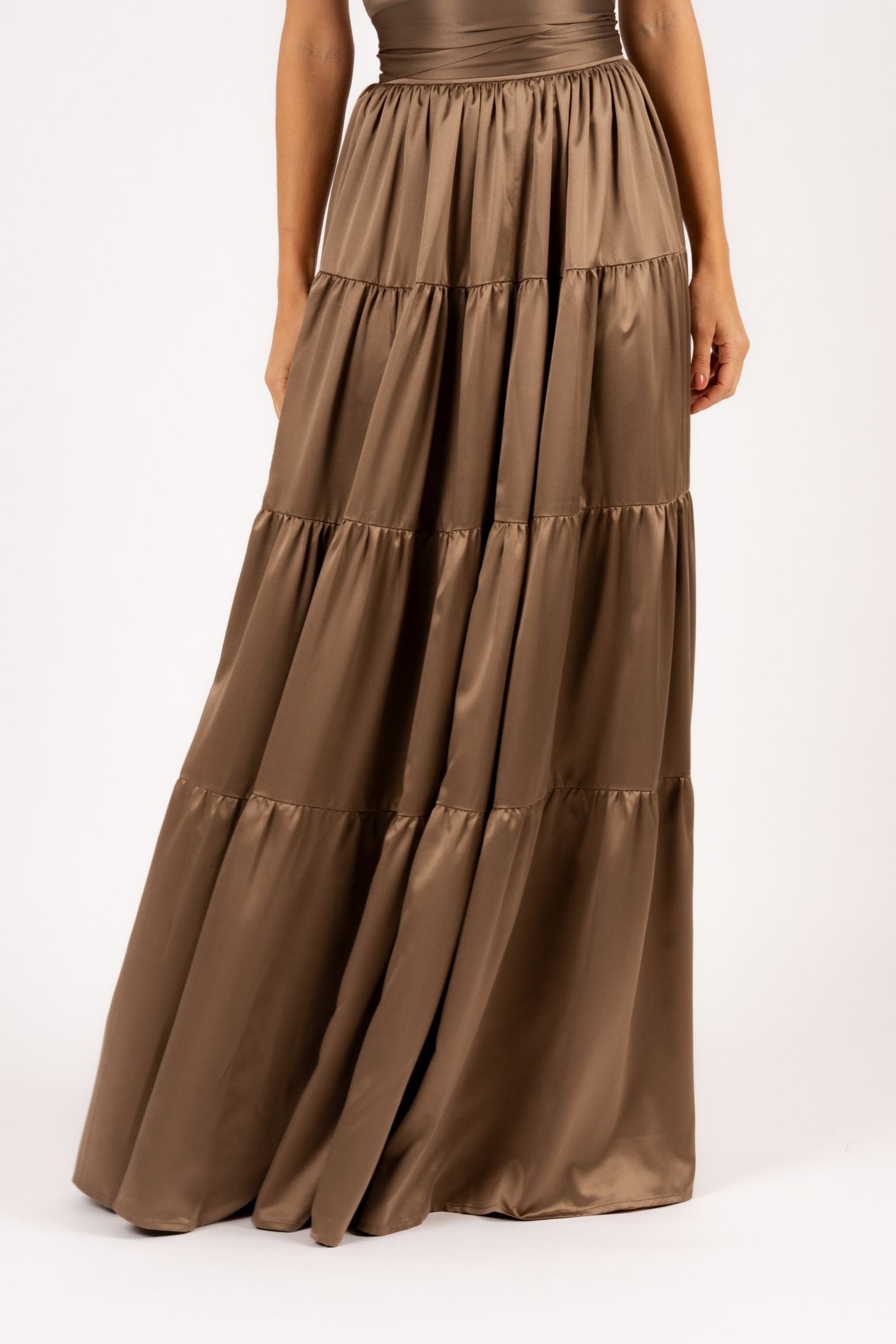 Anna Skirt Ruffle Dark Taupe
