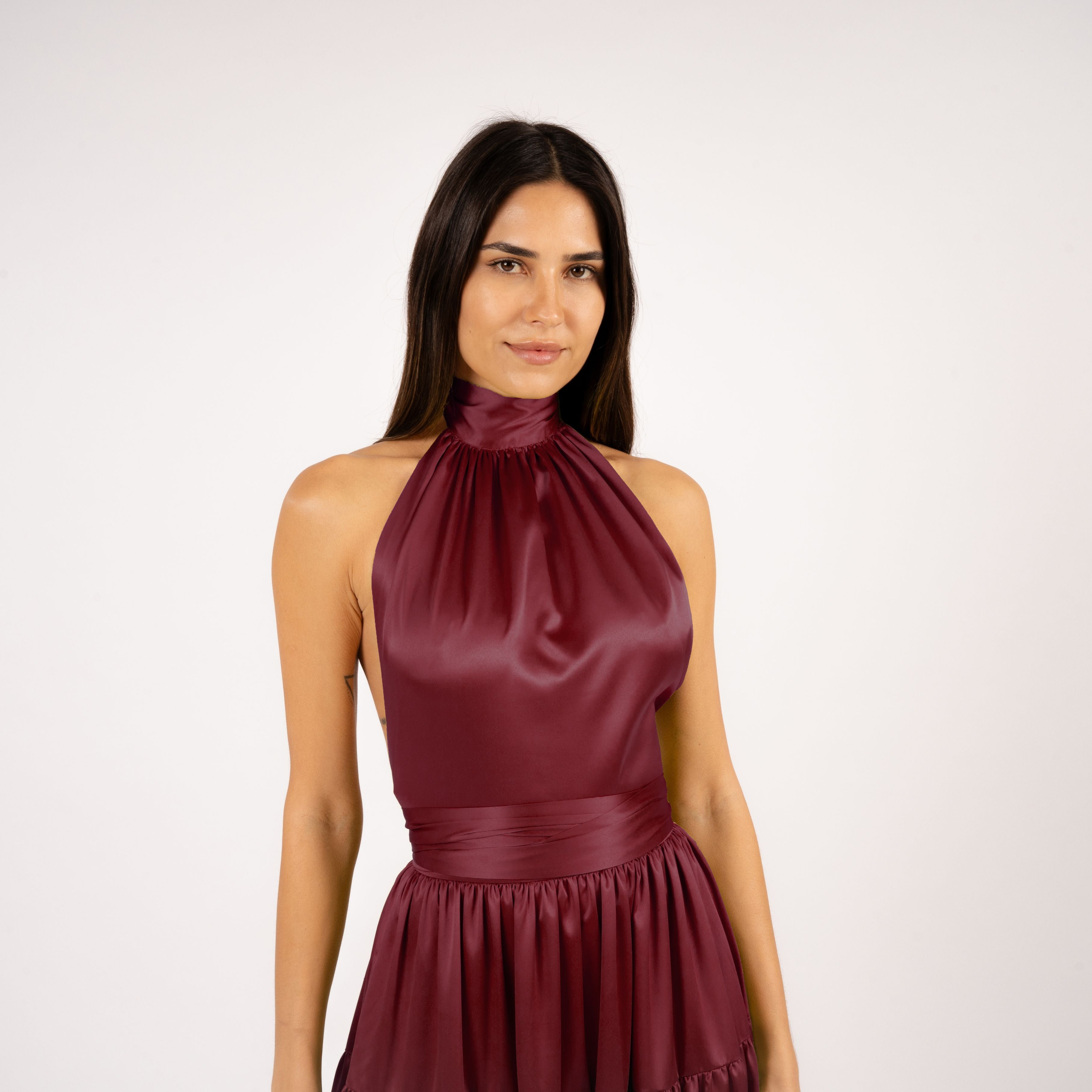 Nina Top Neckholder Dark Burgundy