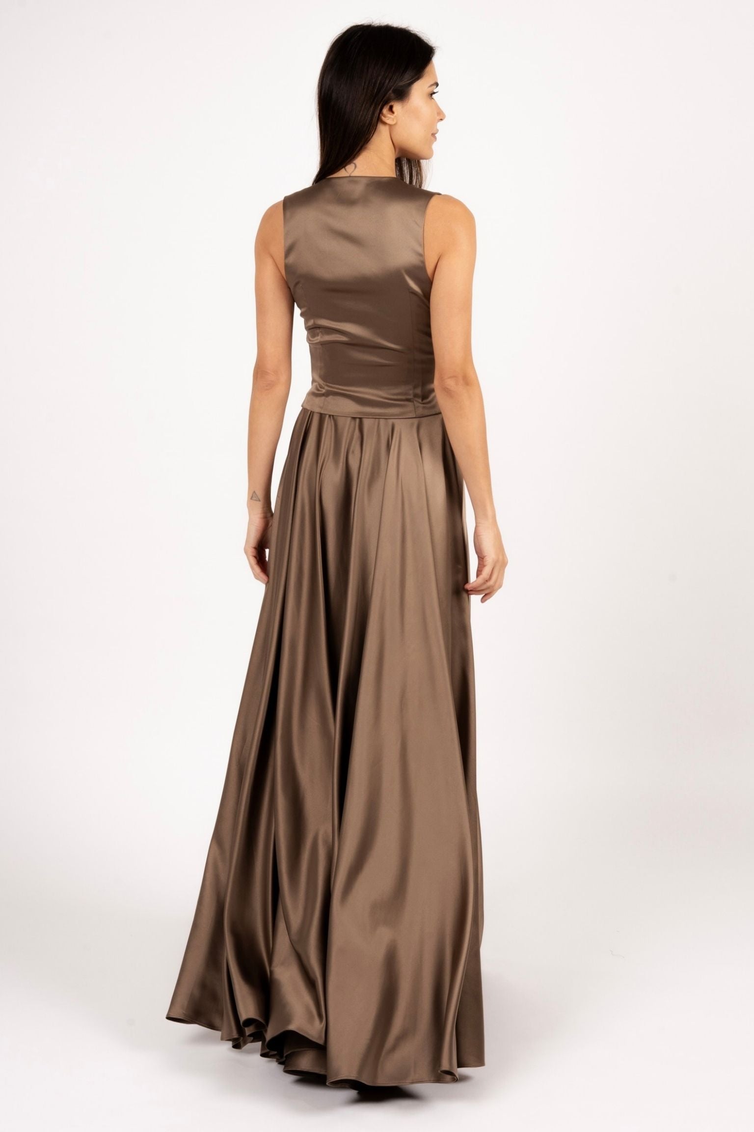 Zaza Top Vest Dark Taupe