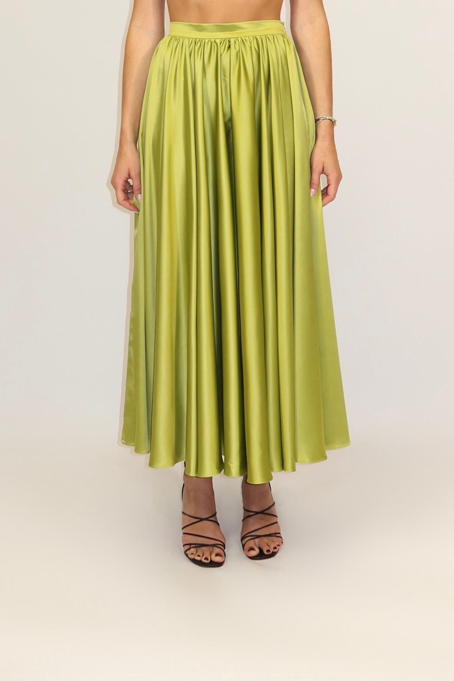 Leila Midi Skirt Ruffle Light Olive