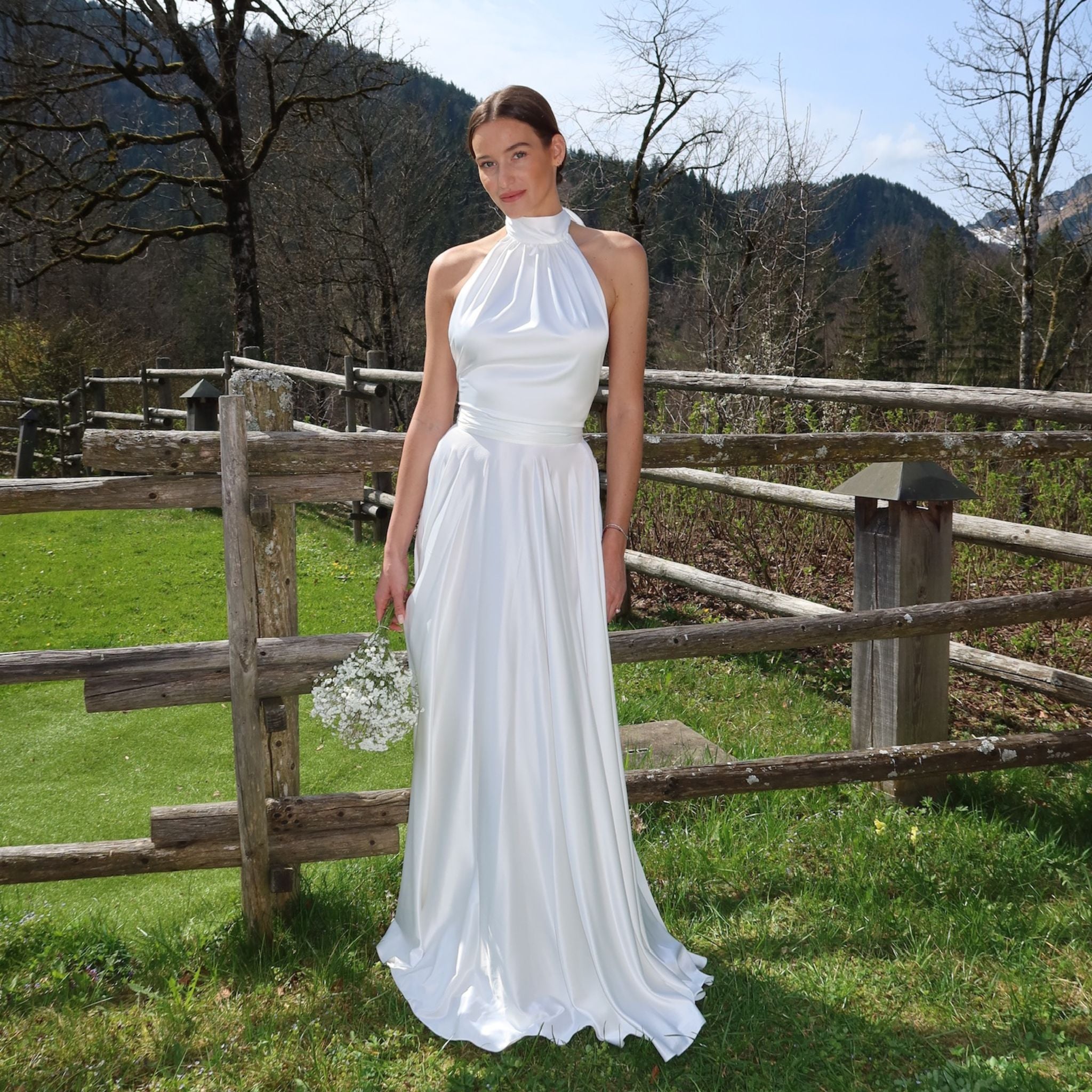 Letizia Maxi Skirt Circle Bridal Satin