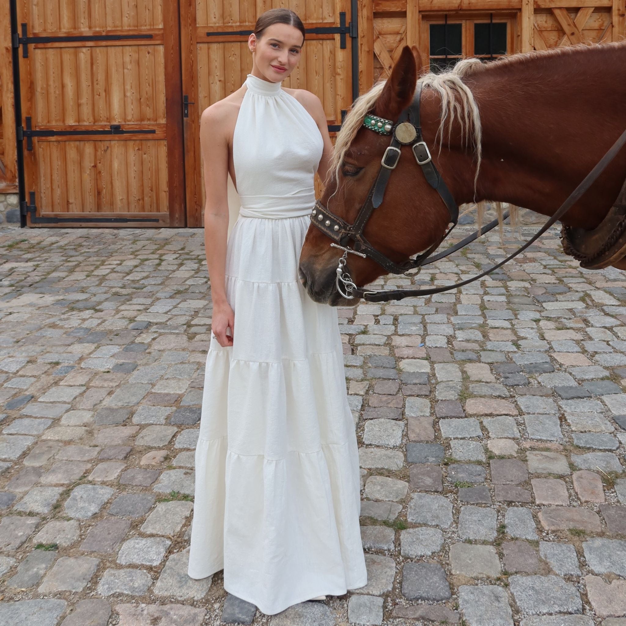 Anna Maxi Skirt Ruffle Bridal Linen