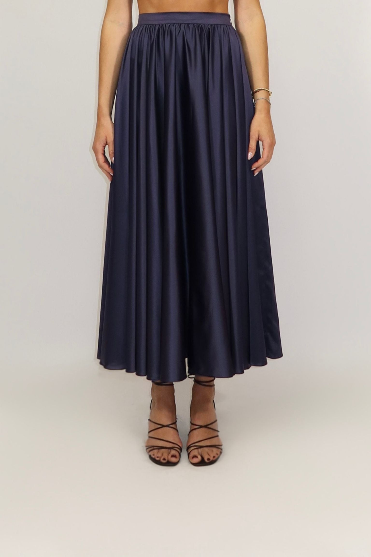 Leila Midi Skirt Ruffle Midnight Blue