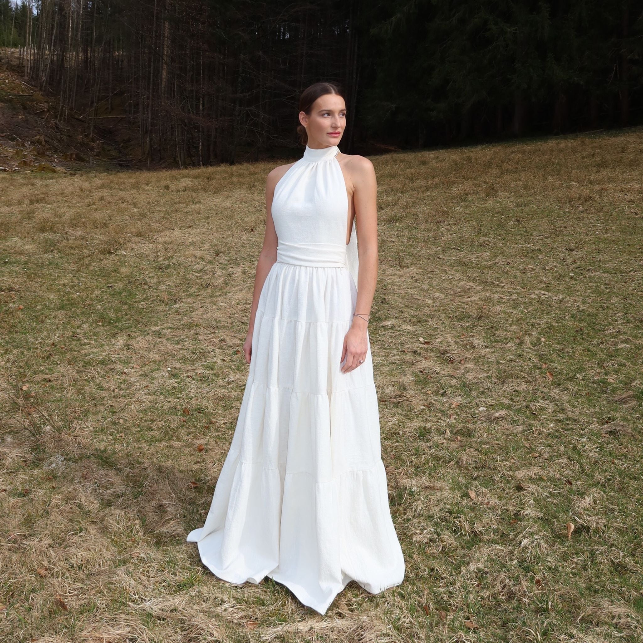 Anna Maxi Skirt Ruffle Bridal Linen
