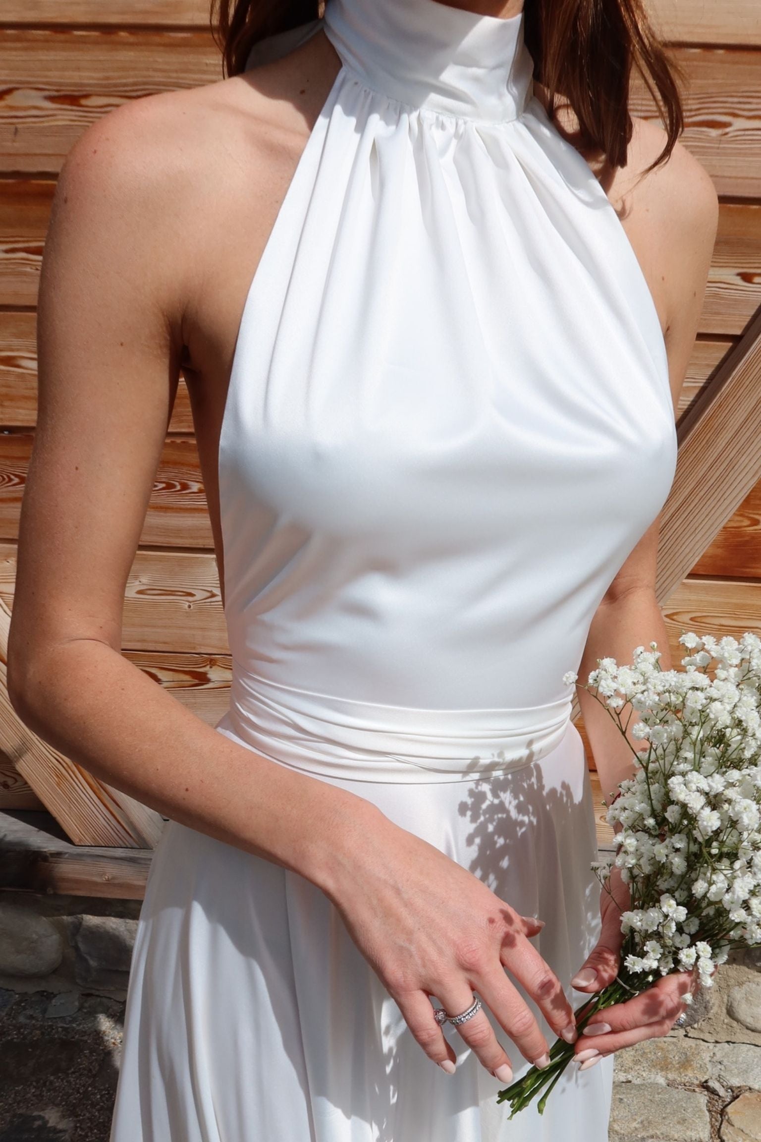 Nina Top Neckholder Bridal Satin