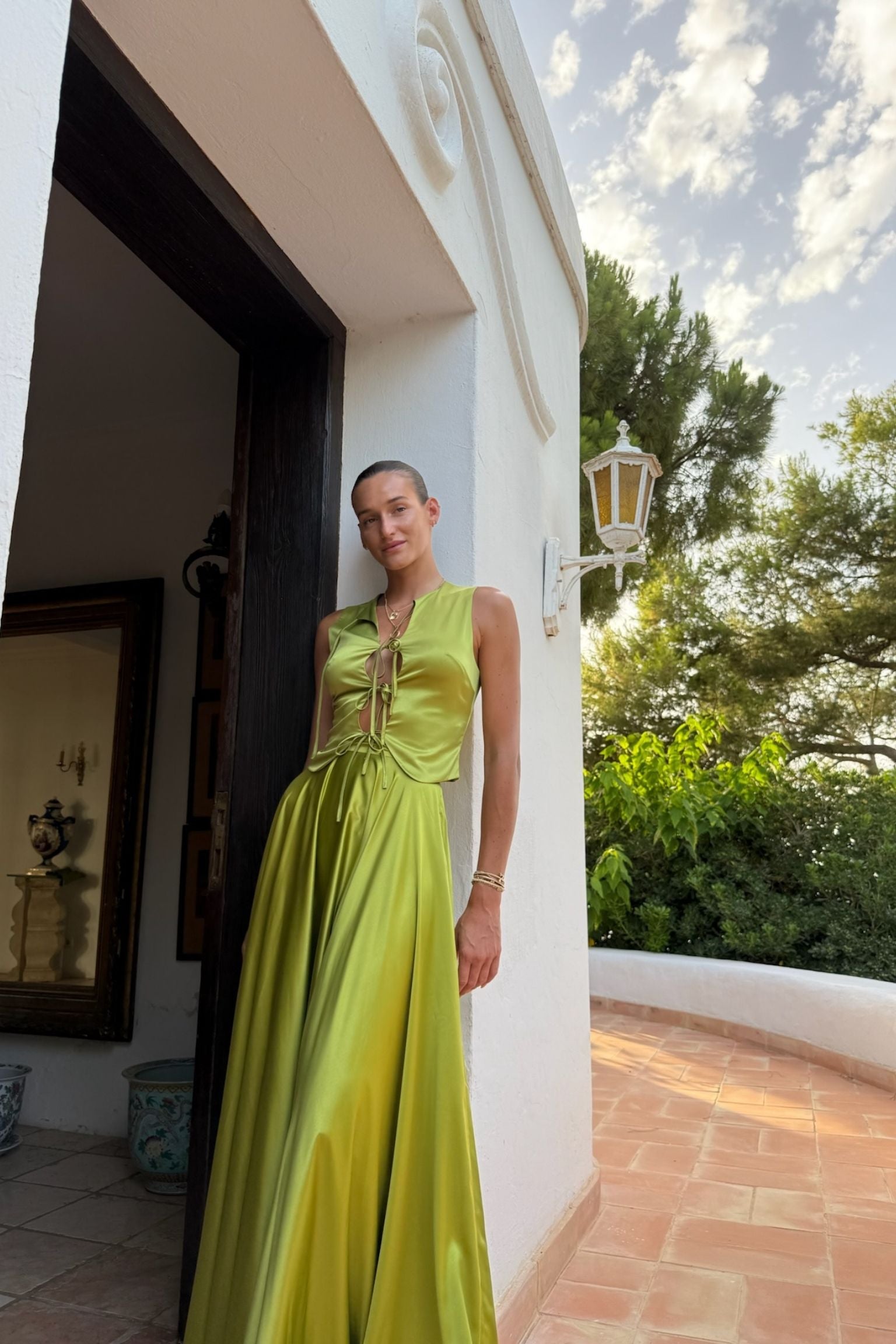 Letizia Skirt Circle Light Olive