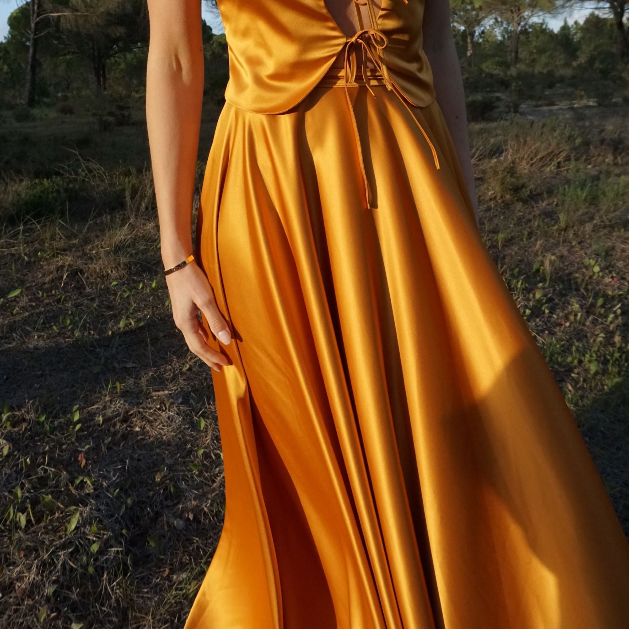 Letizia Skirt Circle Saffron Gold