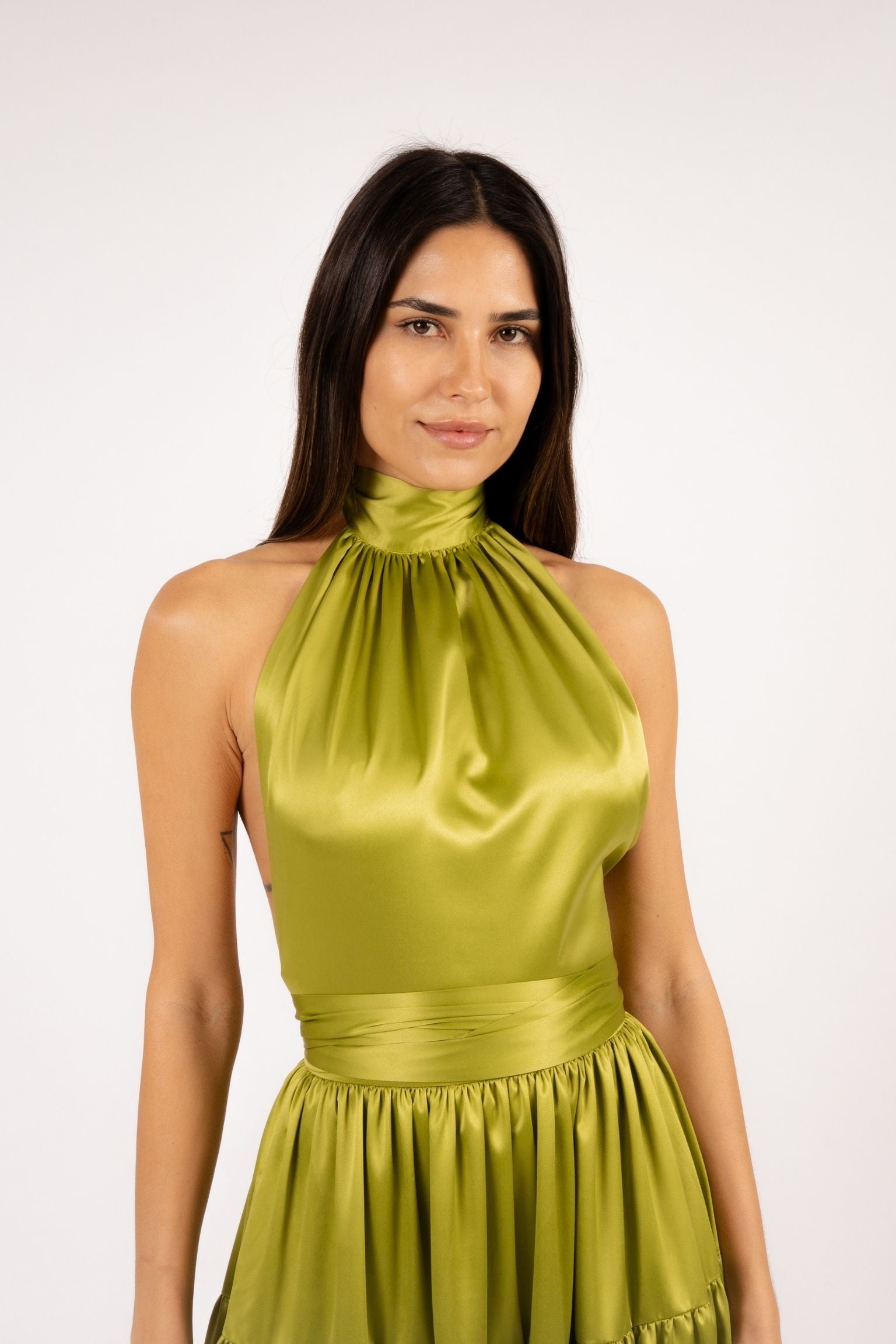 Nina Top Neckholder Light Olive