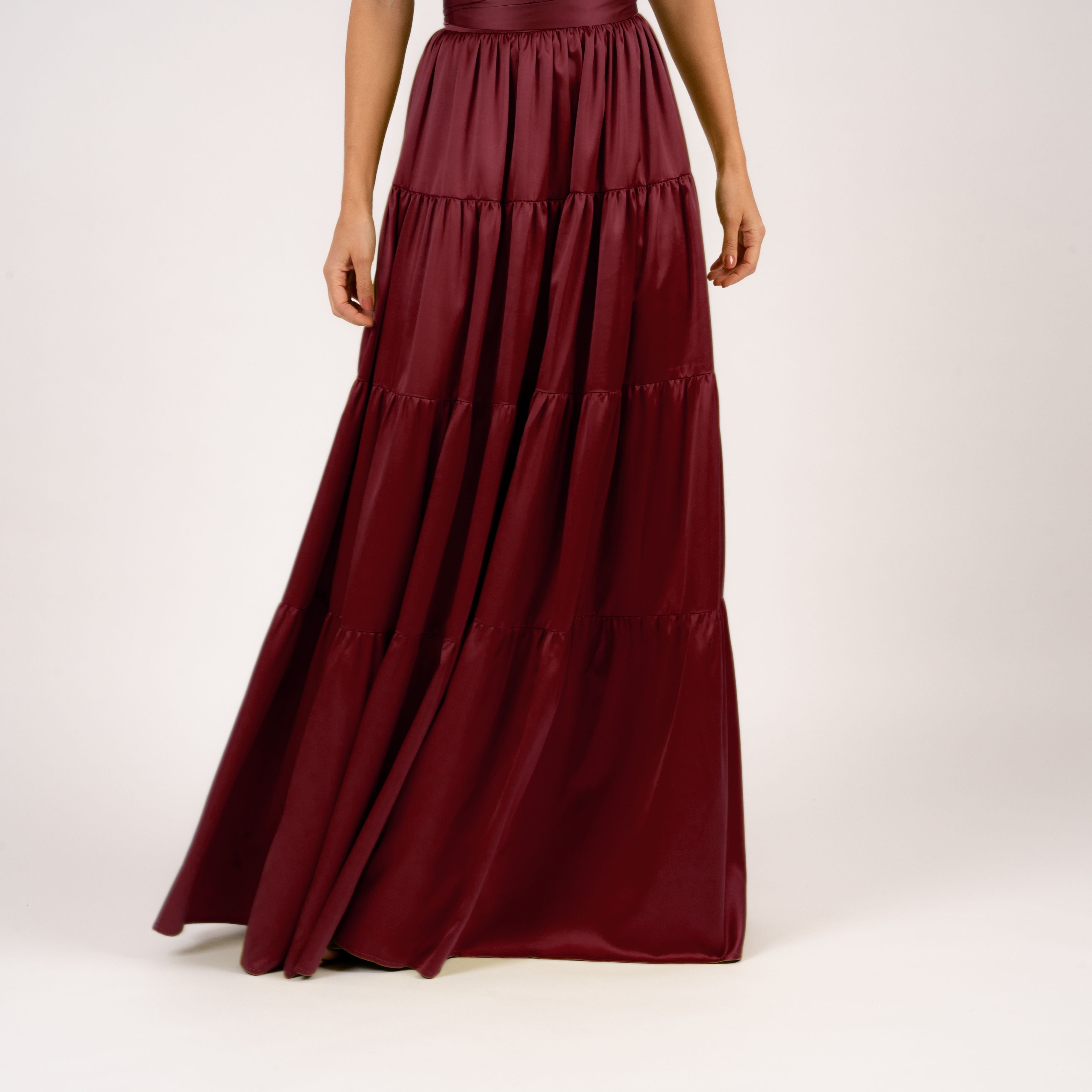 Anna Skirt Ruffle Dark Burgundy