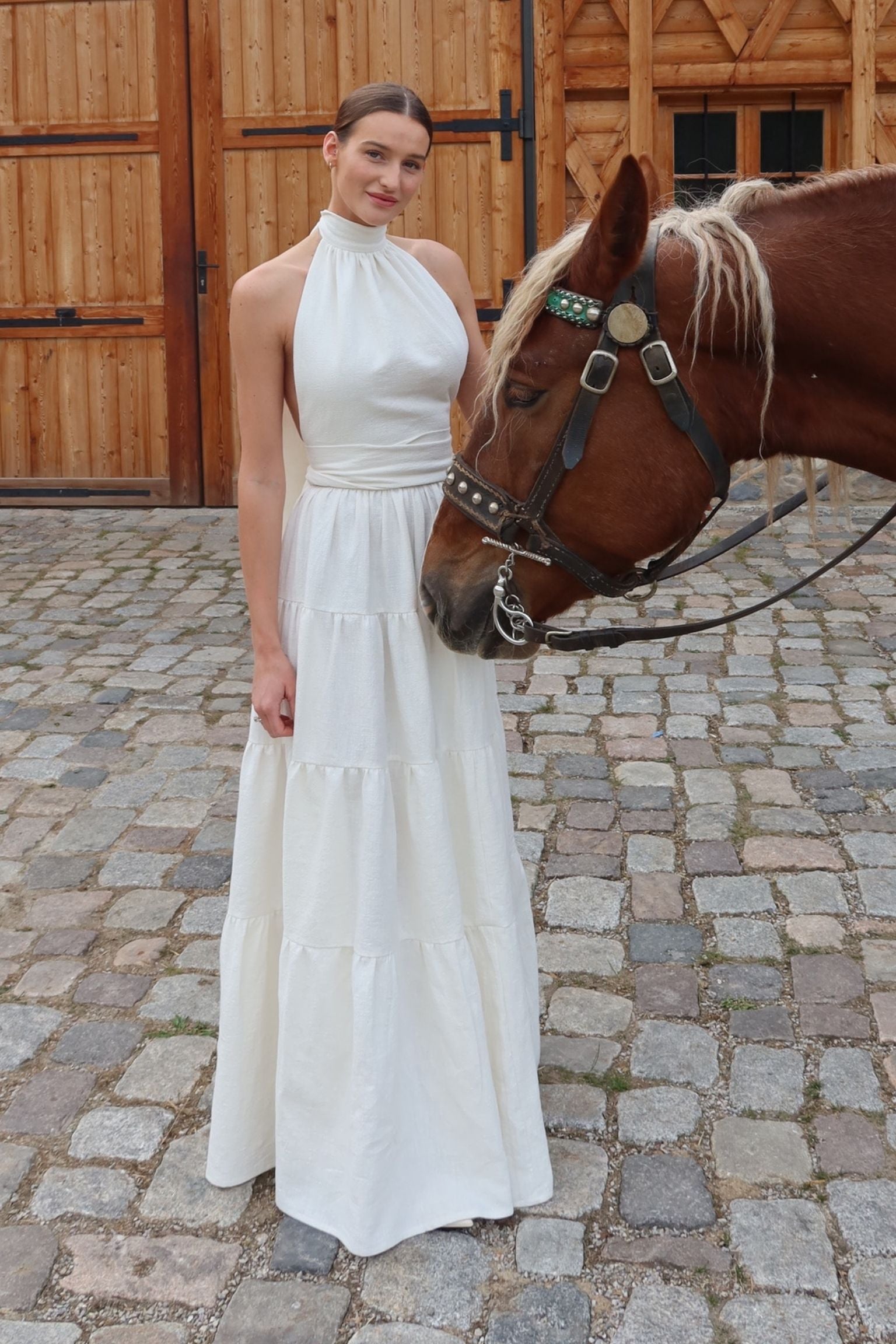 Anna Maxi Skirt Ruffle Bridal Linen