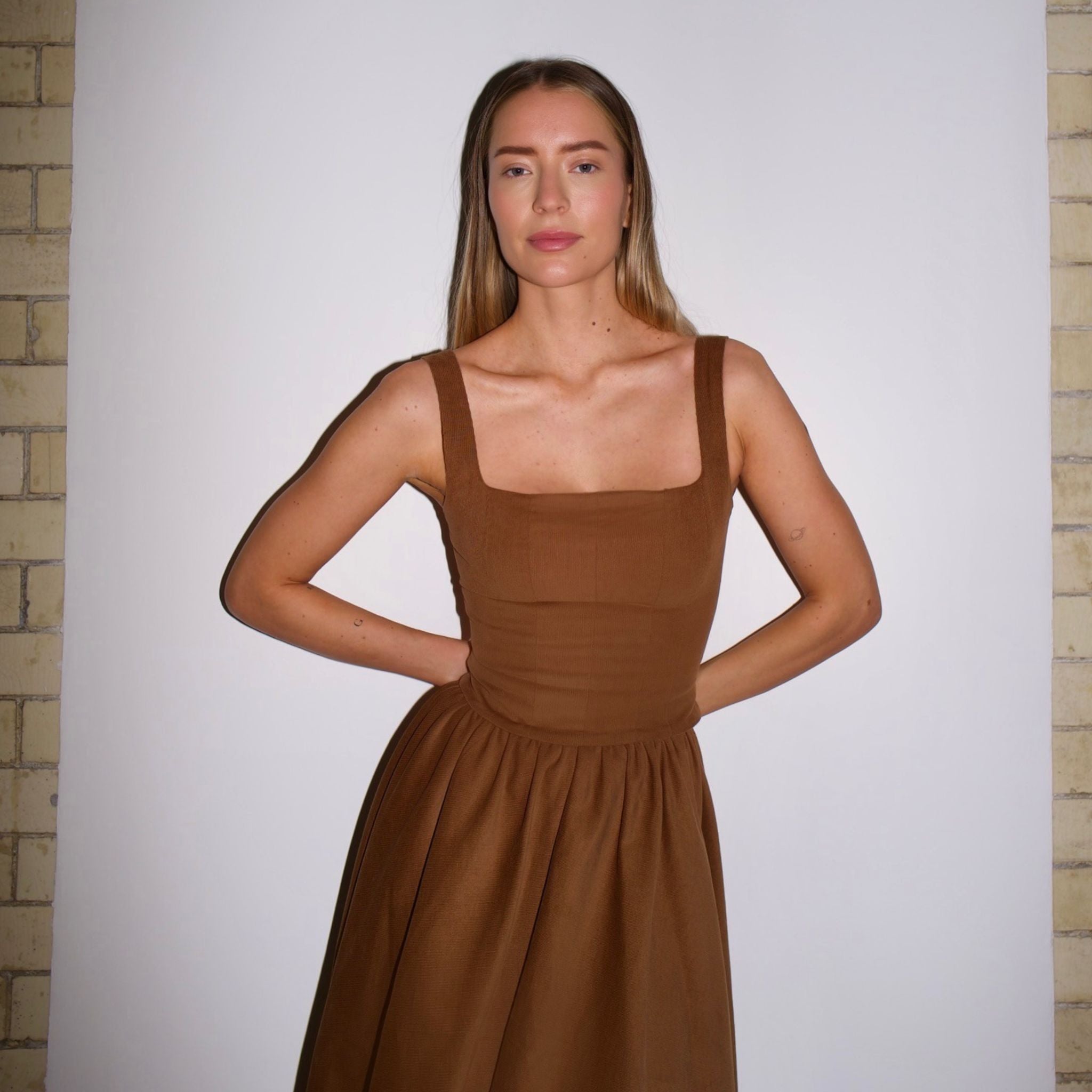 Gloria Top Corset Mocca Corduroy