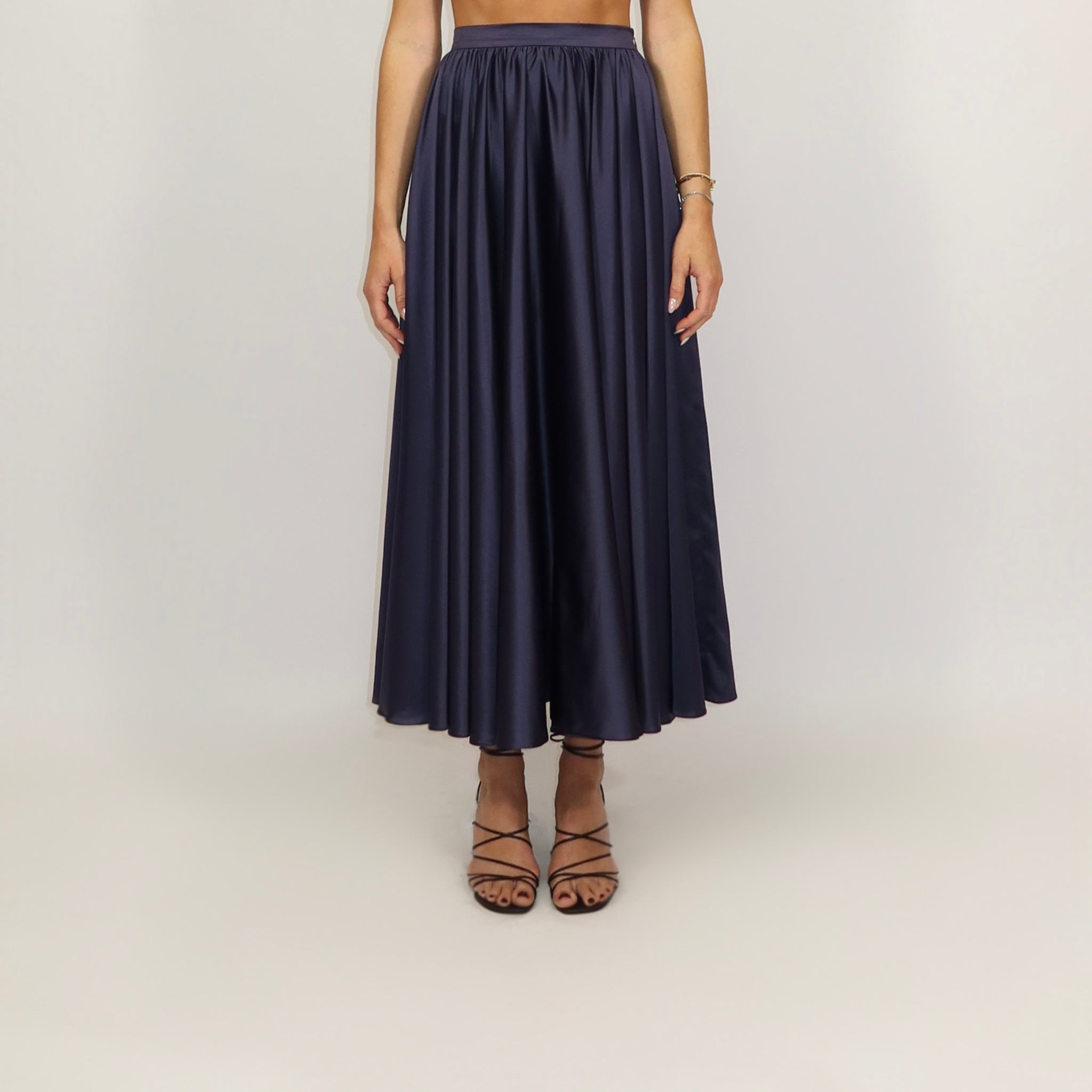 Leila Midi Skirt Ruffle Midnight Blue