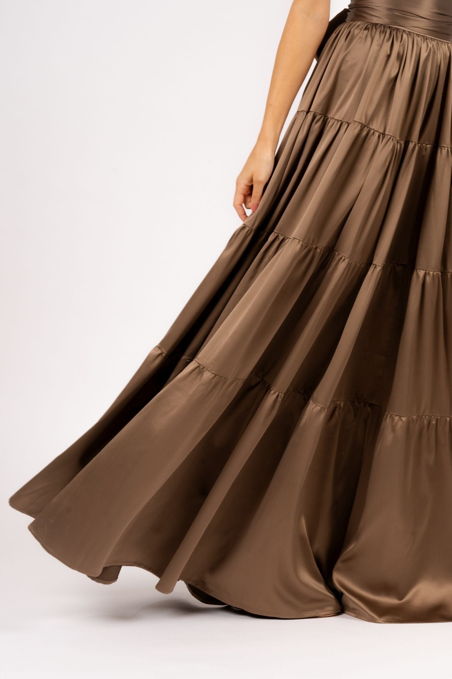 Anna Skirt Ruffle Dark Taupe