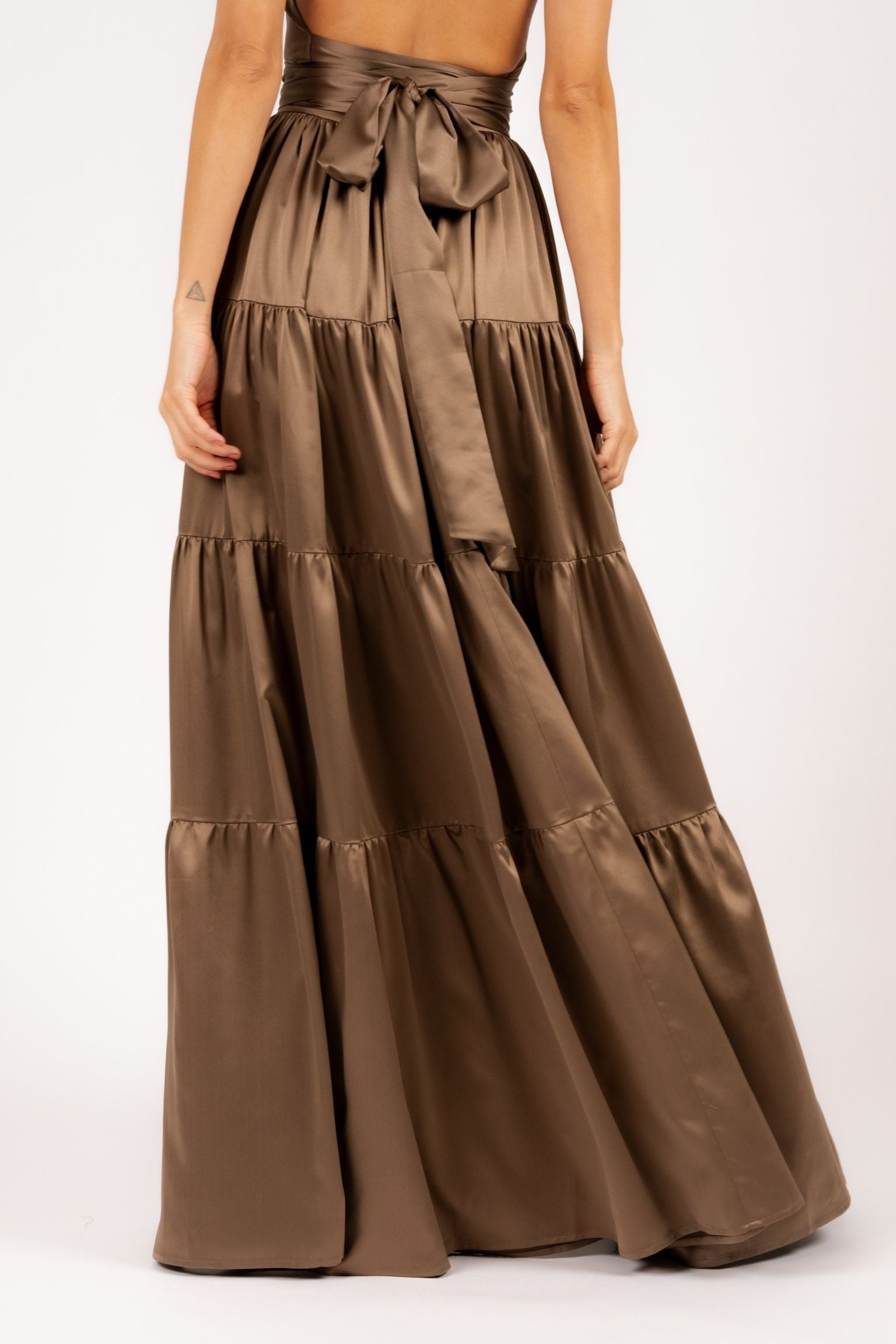 Anna Skirt Ruffle Dark Taupe