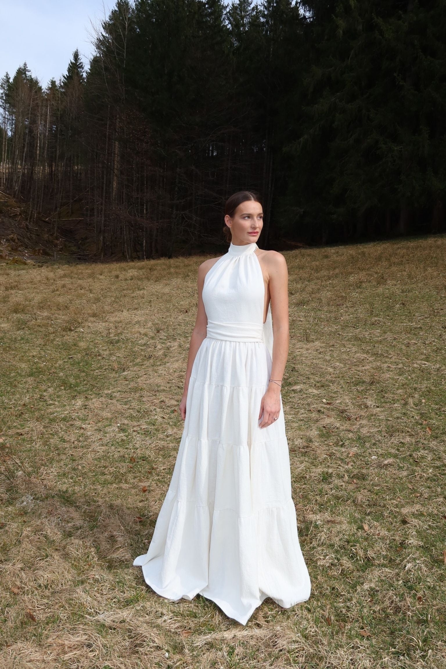 Anna Maxi Skirt Ruffle Bridal Linen