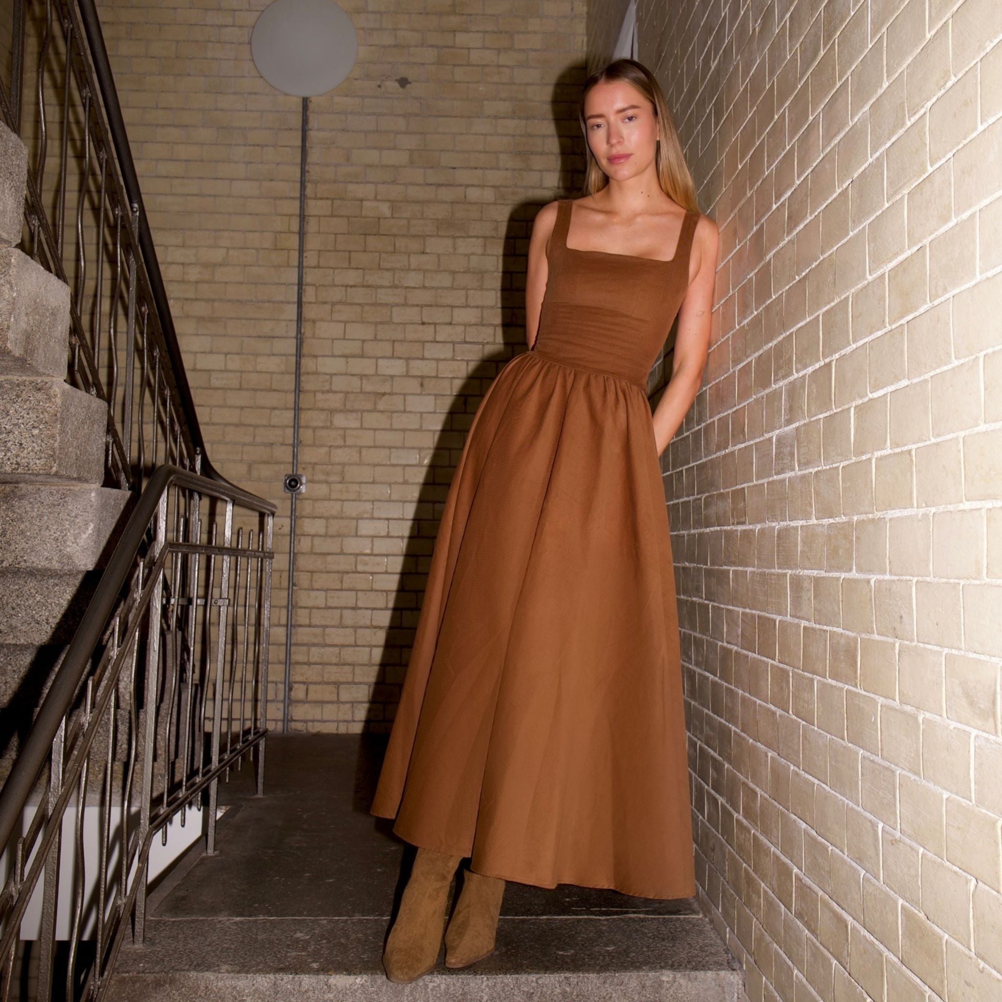 Louma Midi Skirt Ruffle Mocca Corduroy