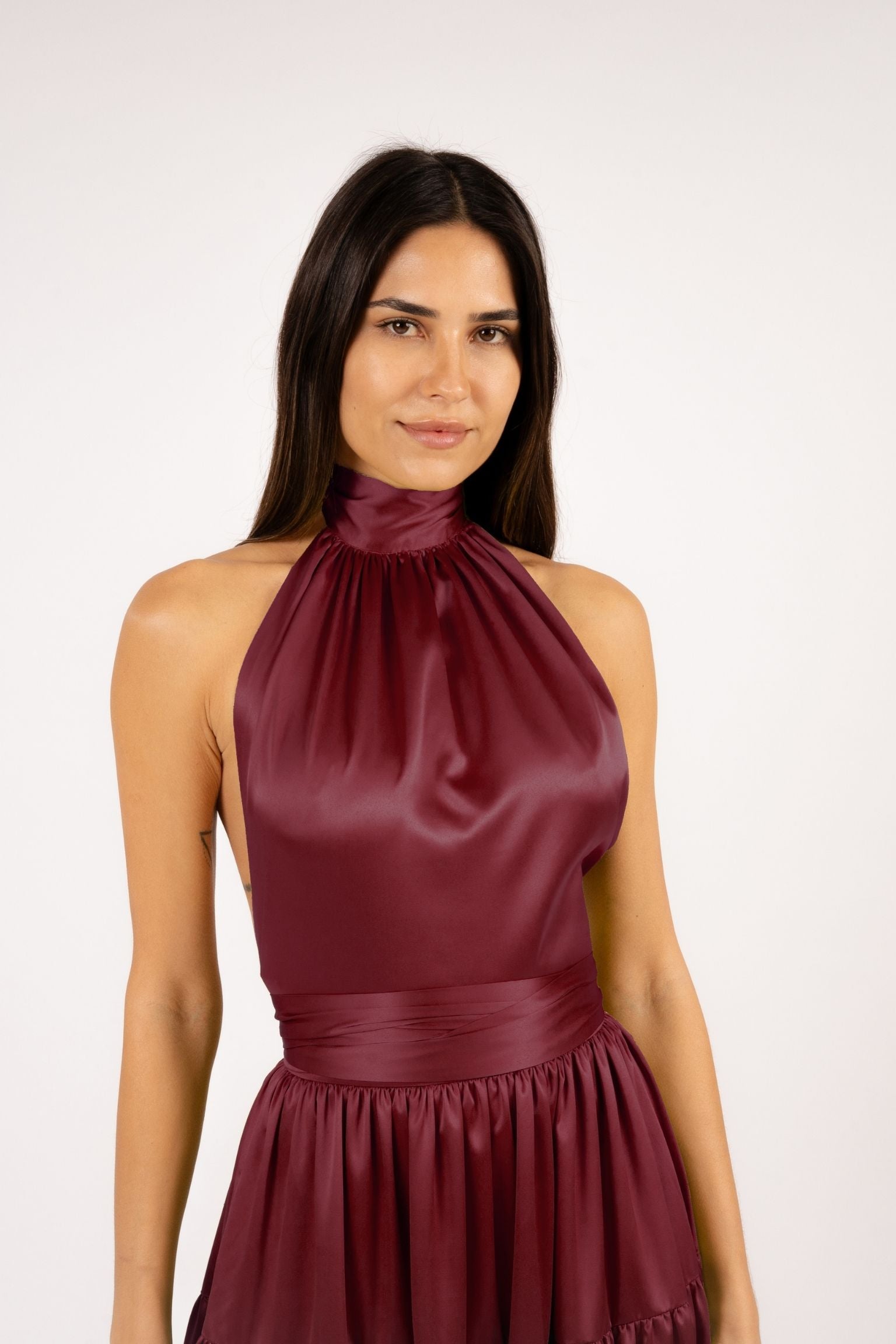Nina Top Neckholder Dark Burgundy