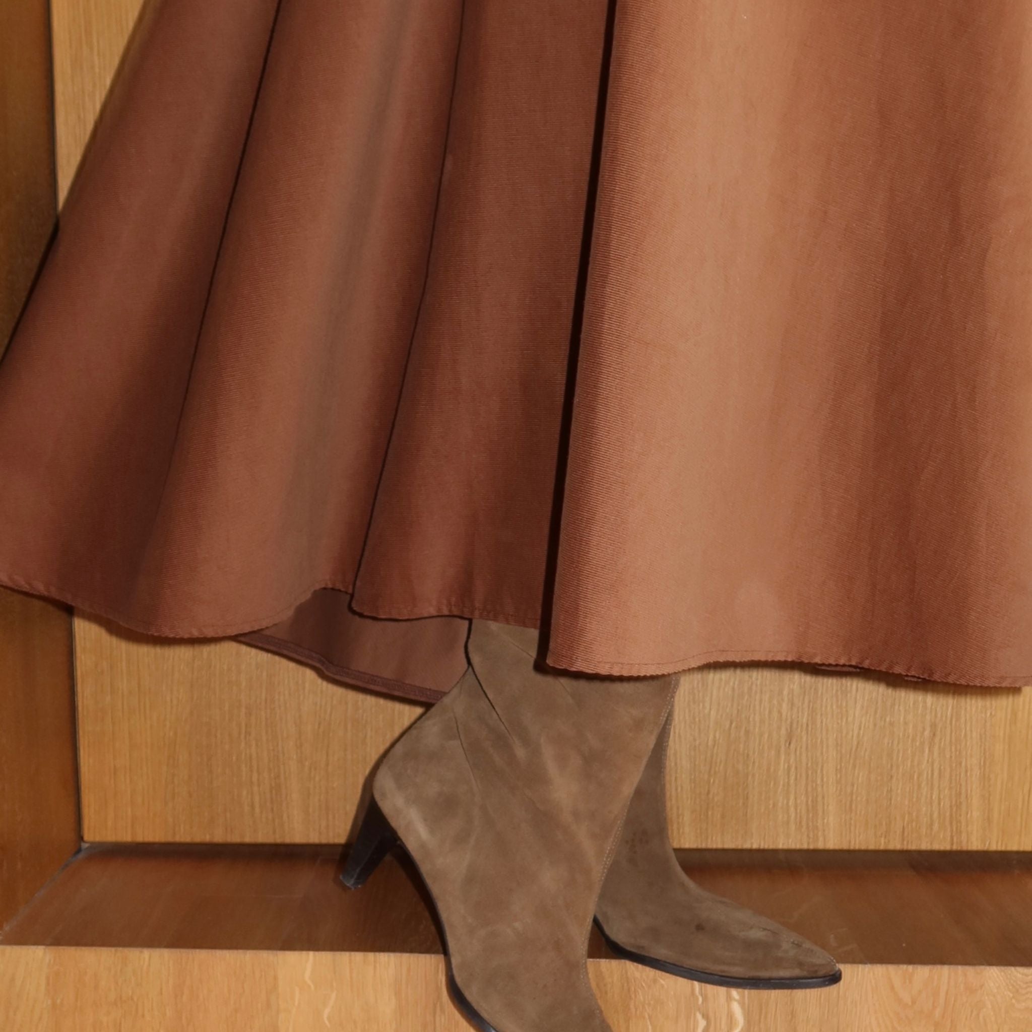 Louma Midi Skirt Ruffle Mocca Corduroy