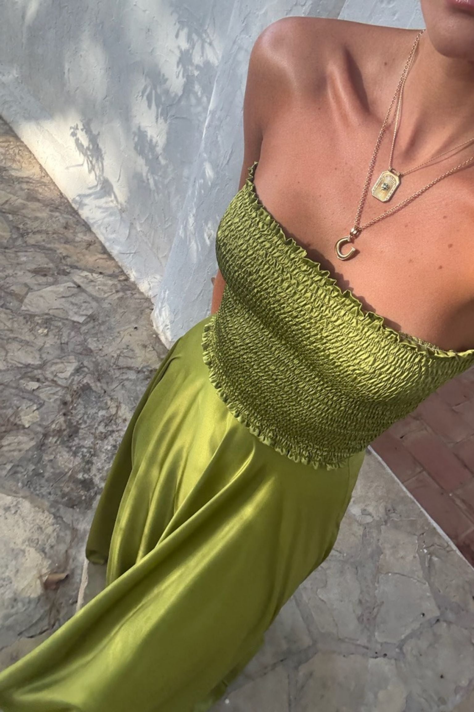 Leila Midi Skirt Ruffle Light Olive