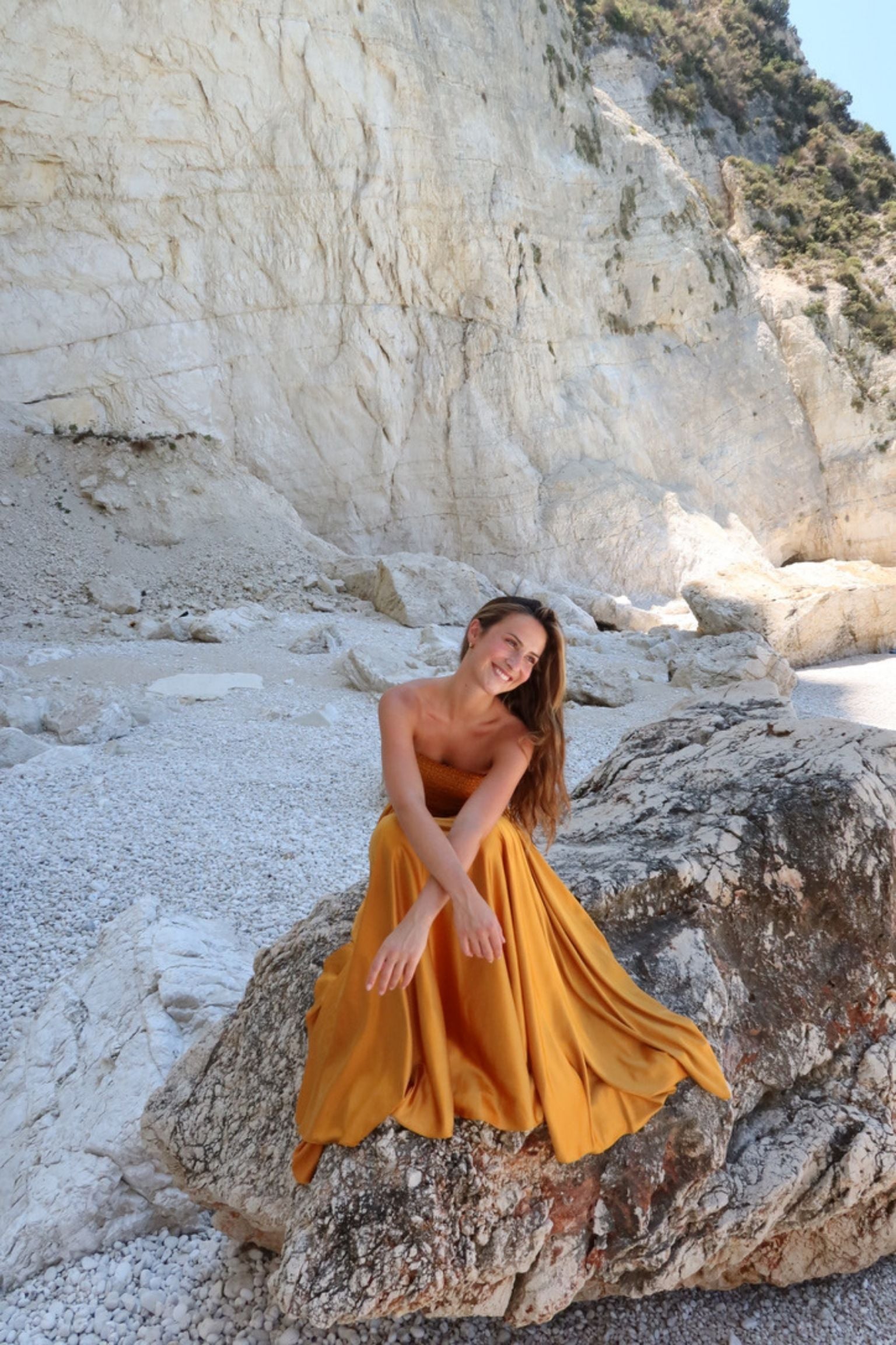 Leila Midi Skirt Ruffle Saffron Gold