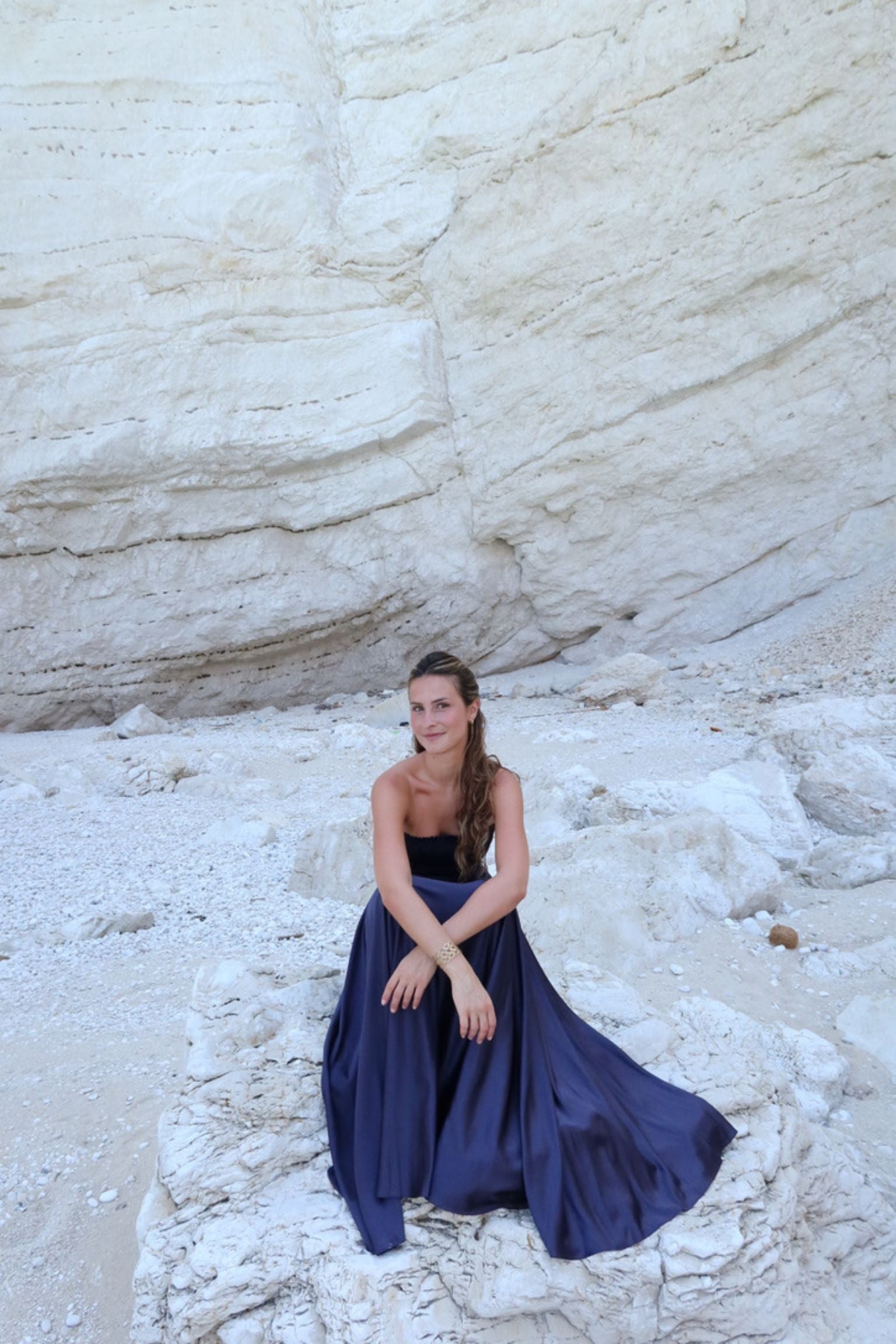Leila Midi Skirt Ruffle Midnight Blue