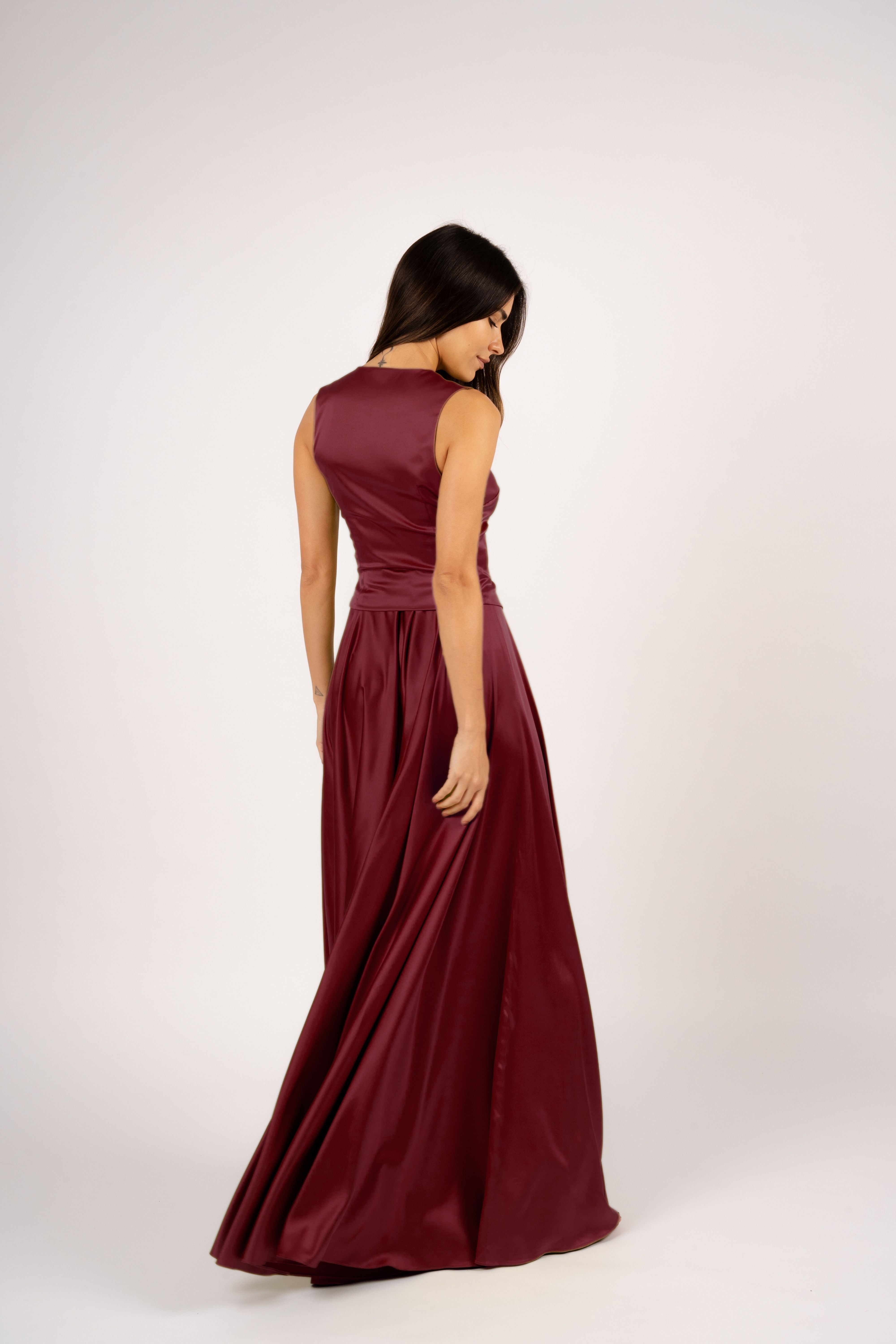 Letizia Skirt Circle Dark Burgundy