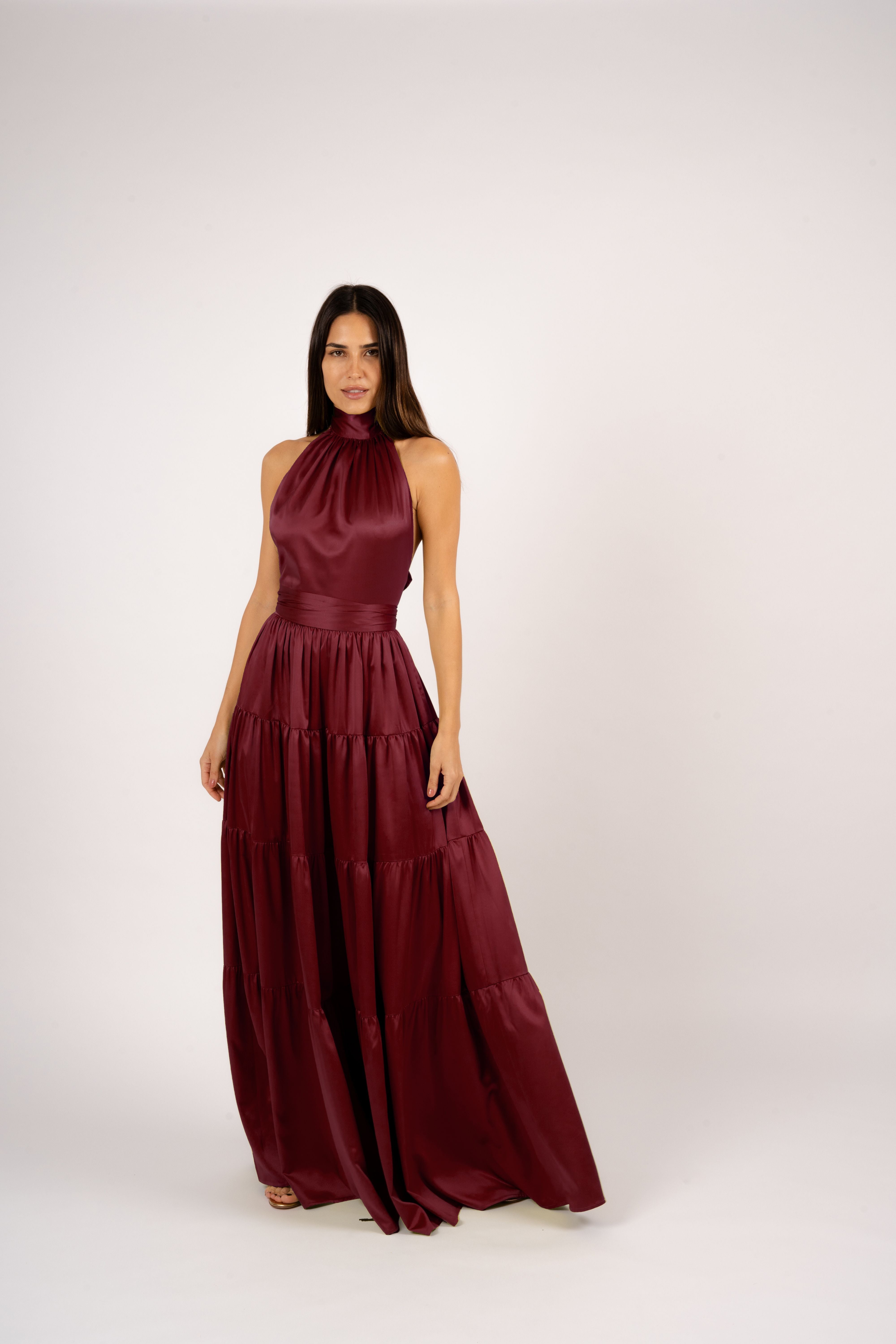Nina Top Neckholder Dark Burgundy