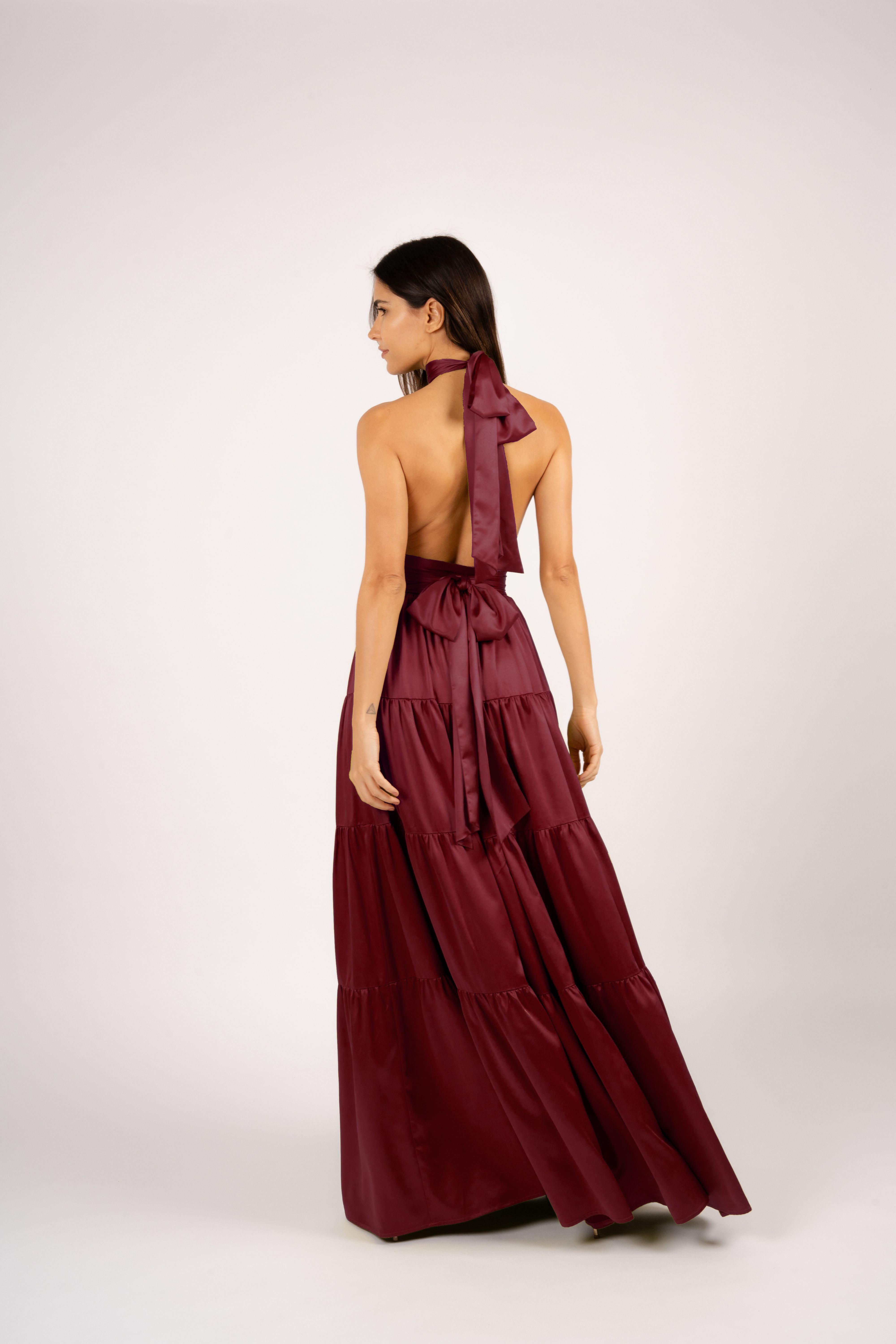 Nina Top Neckholder Dark Burgundy