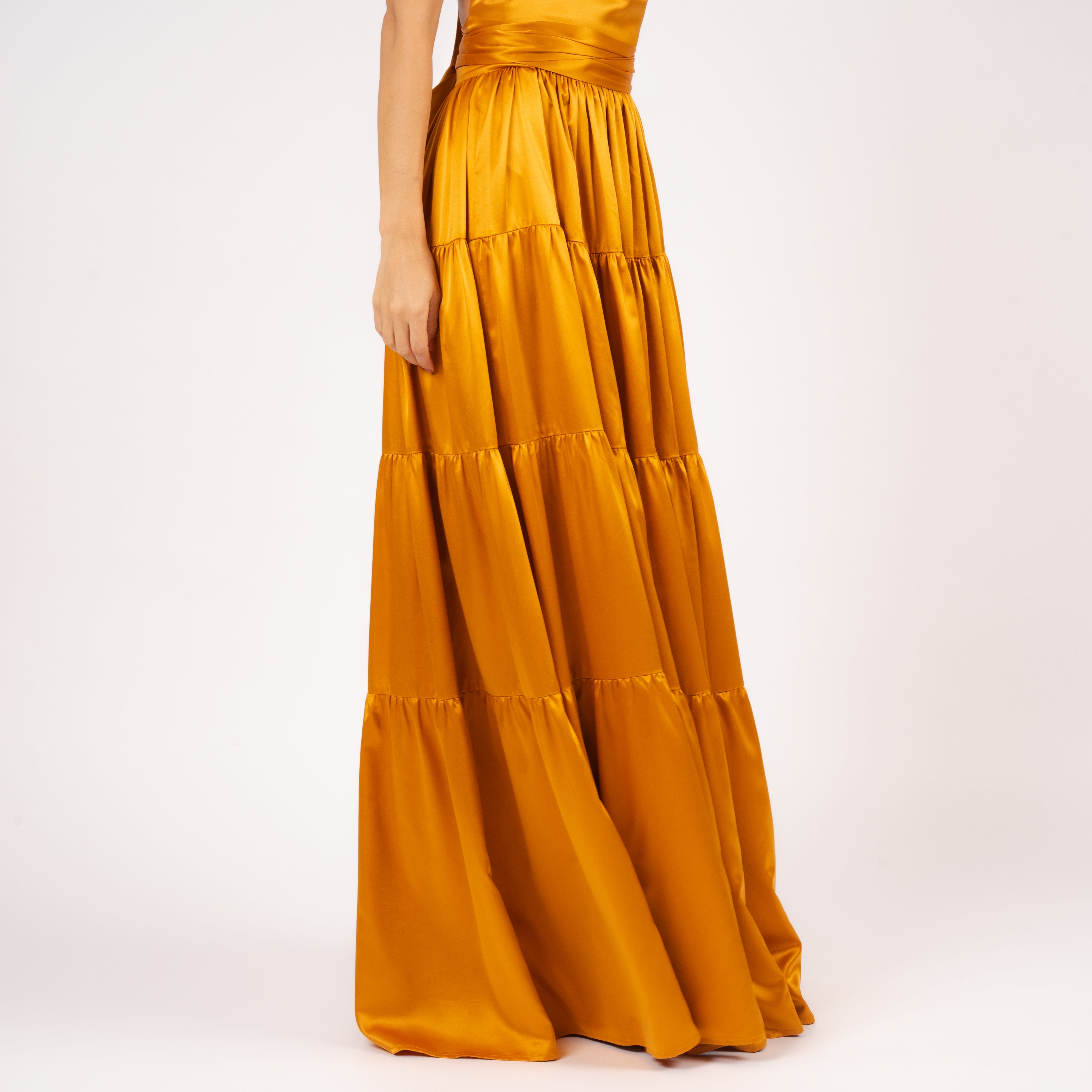 Anna Skirt Ruffle Saffron Gold Side