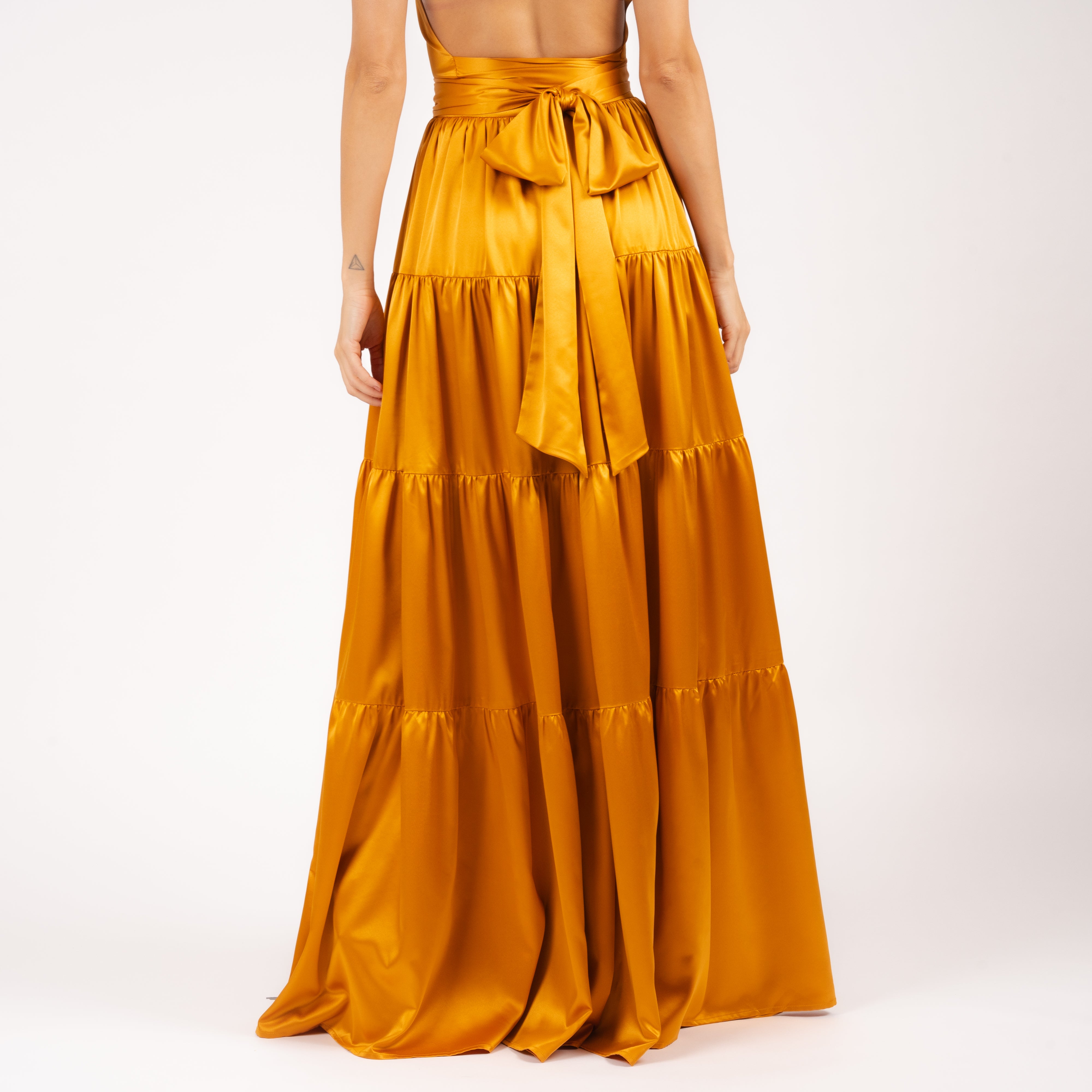 Anna Skirt Ruffle Saffron Gold Back