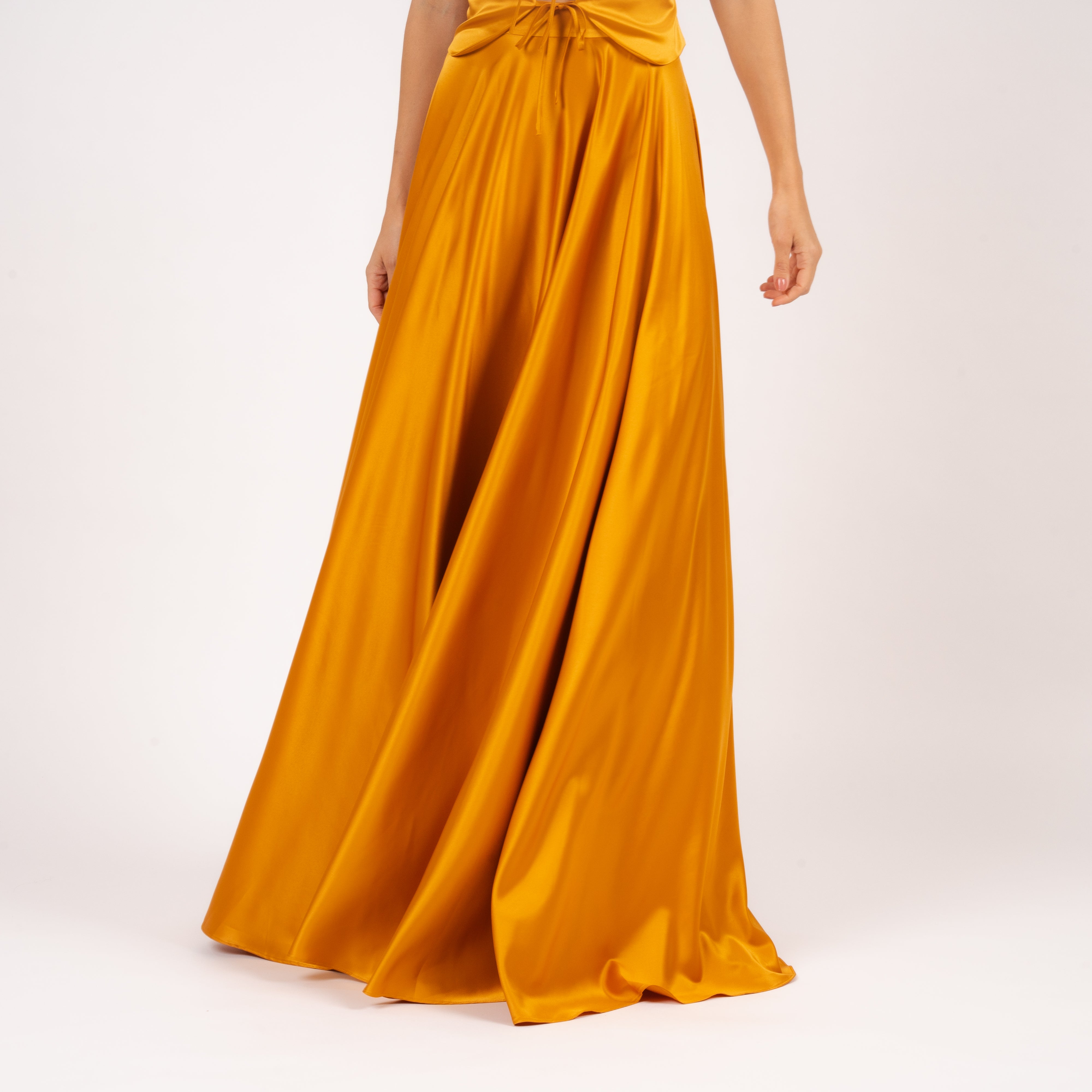 Letizia Skirt Circle Saffron Gold Front