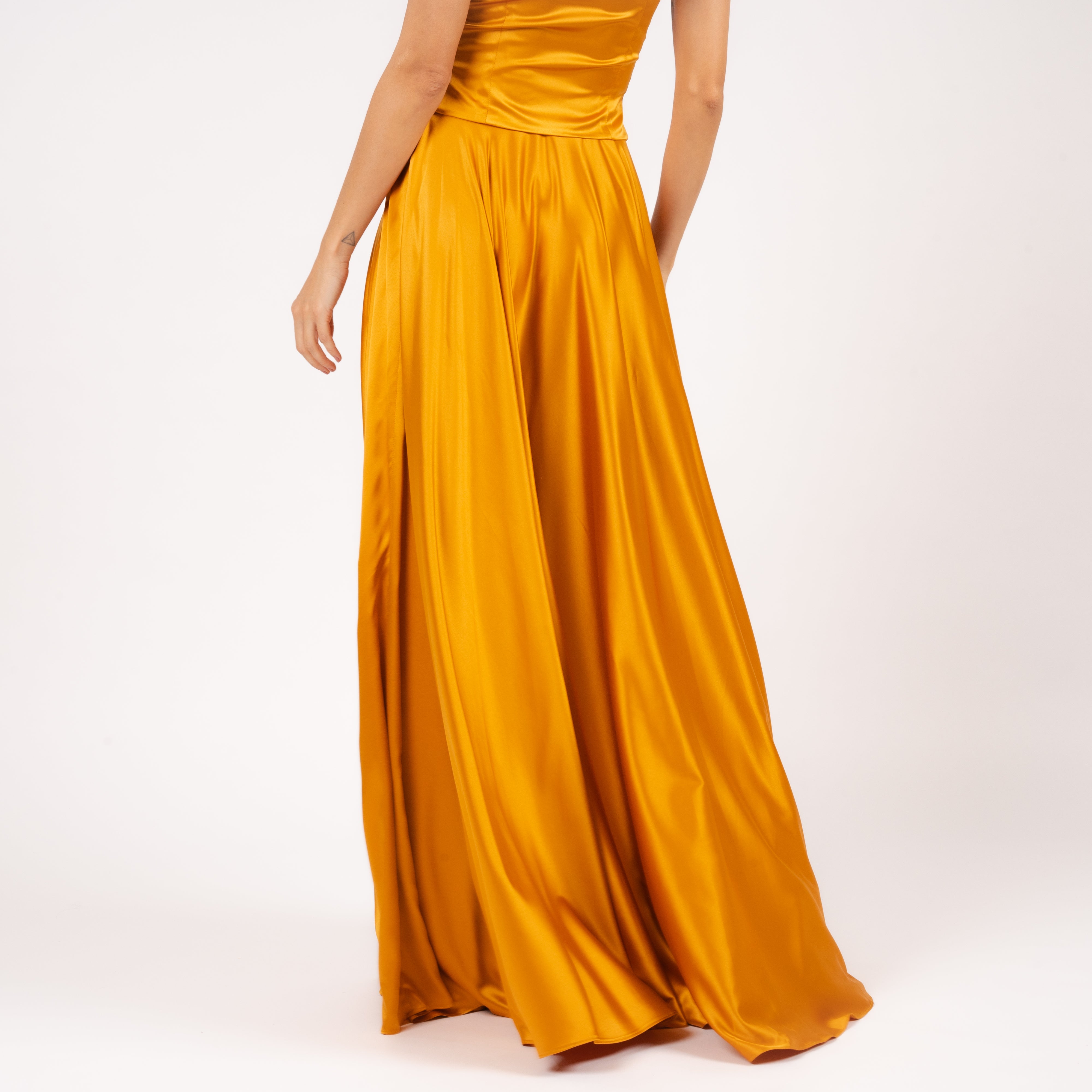 Letizia Skirt Circle Saffron Gold Back