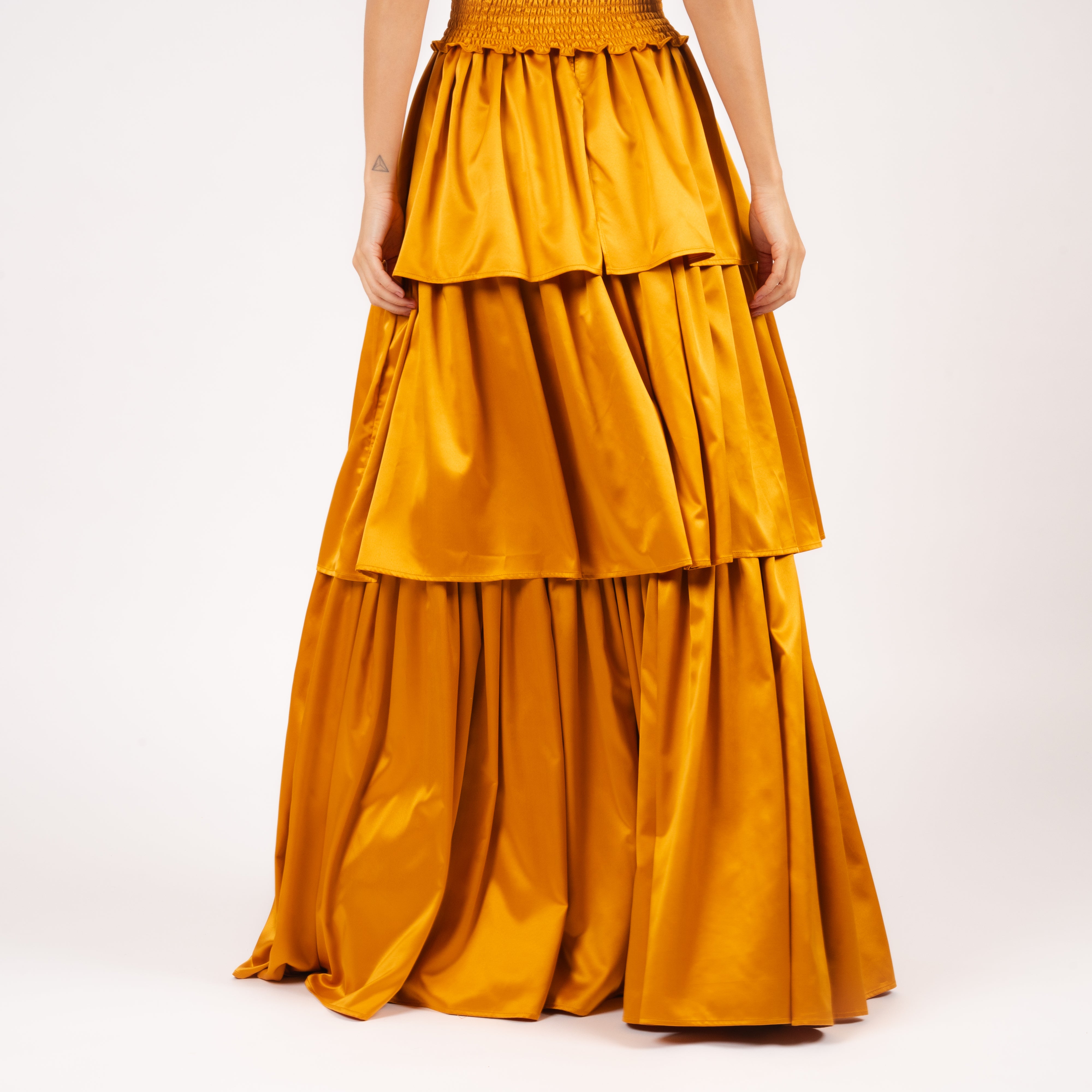 Joy Skirt Flamenco Saffron Gold Back