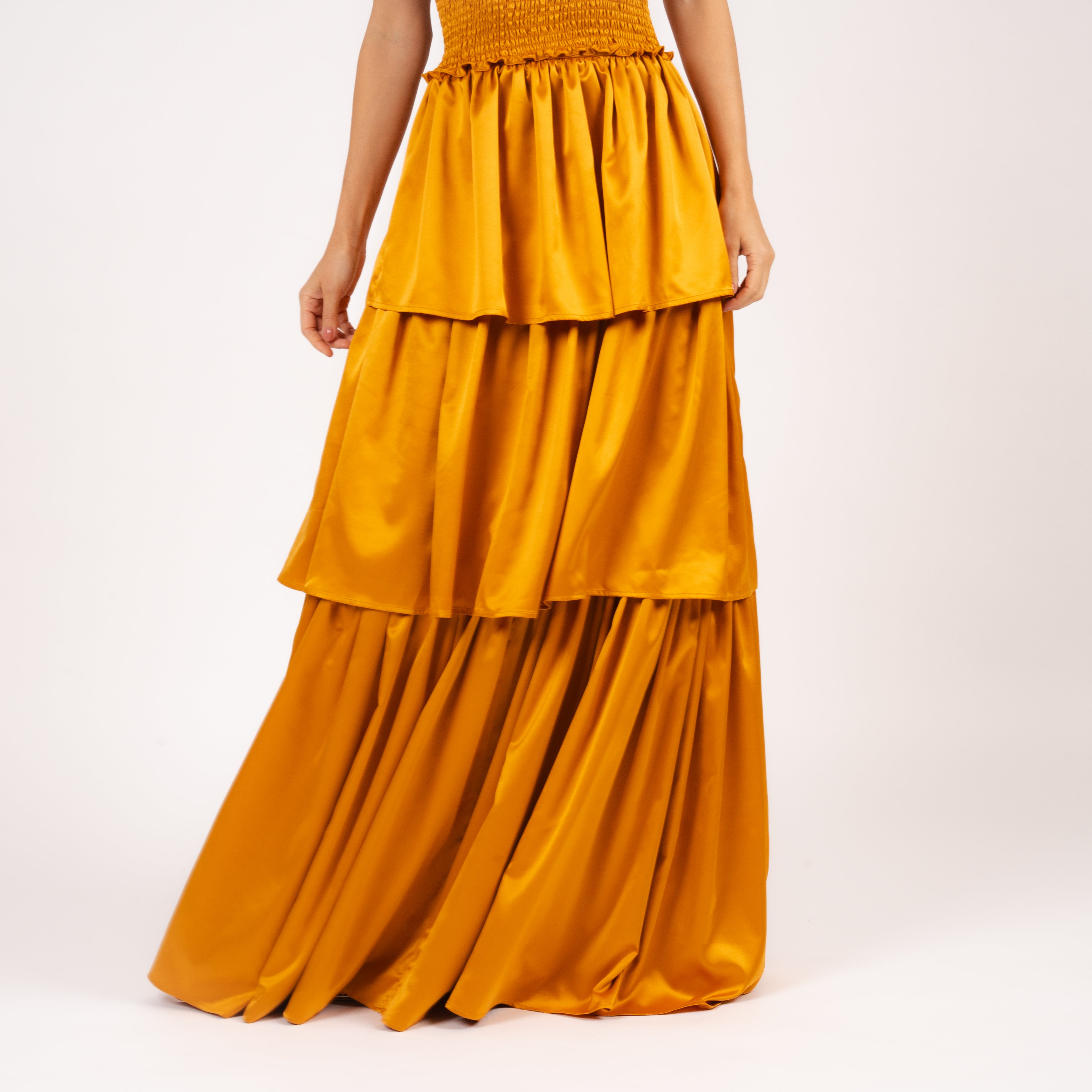 Joy Skirt Flamenco Saffron Gold Front