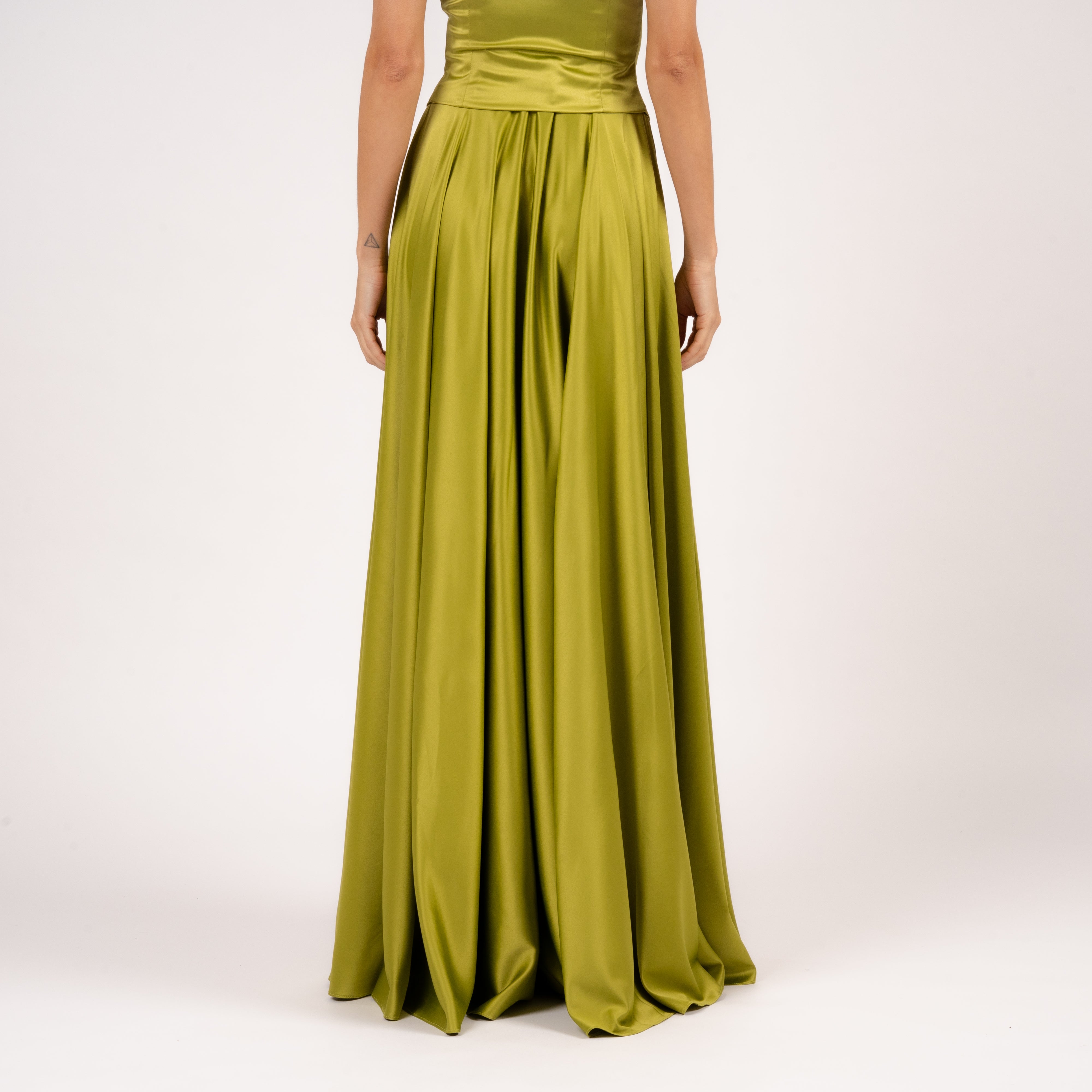 Letizia Skirt Circle Light Olive Back