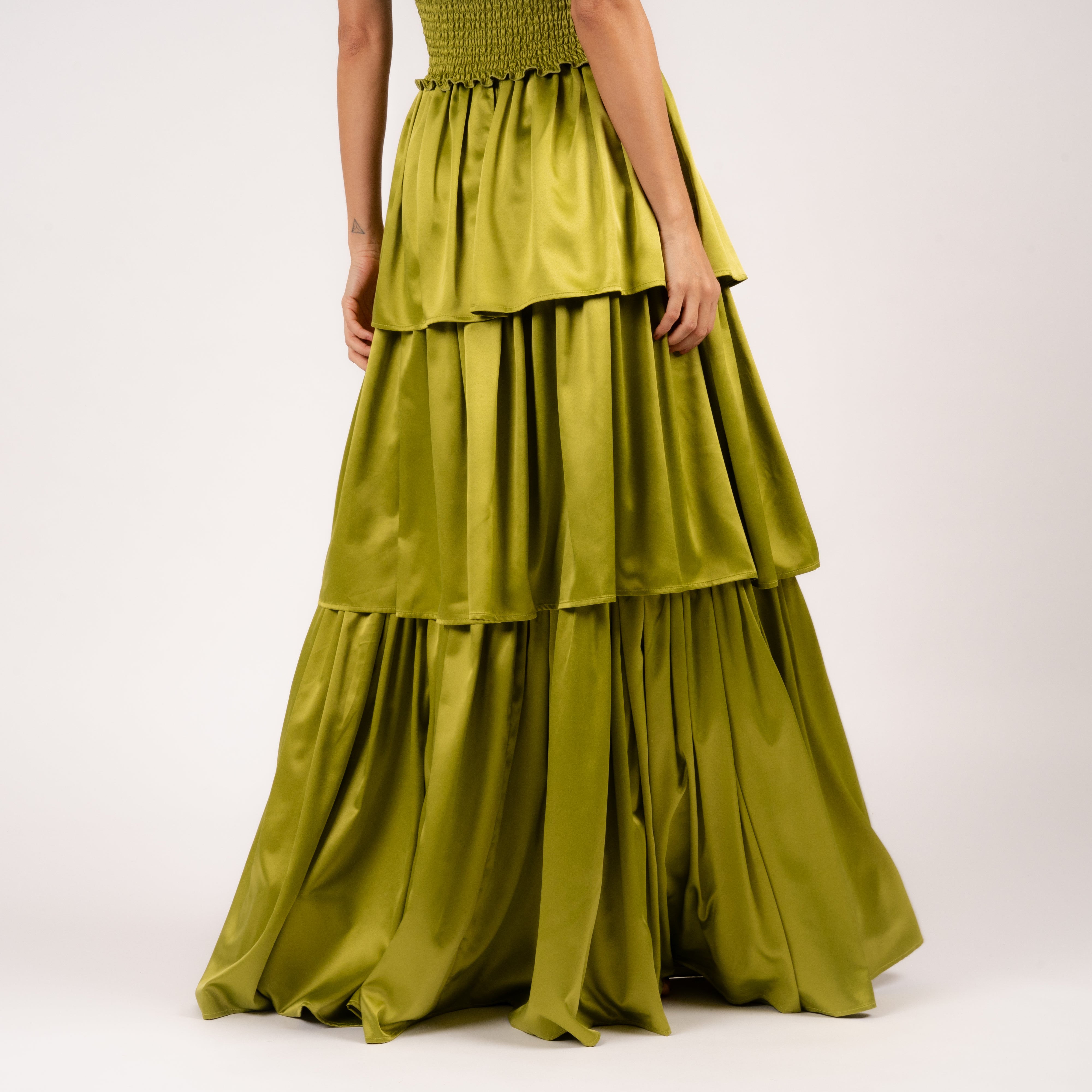 Joy Skirt Flamenco Light Olive Back