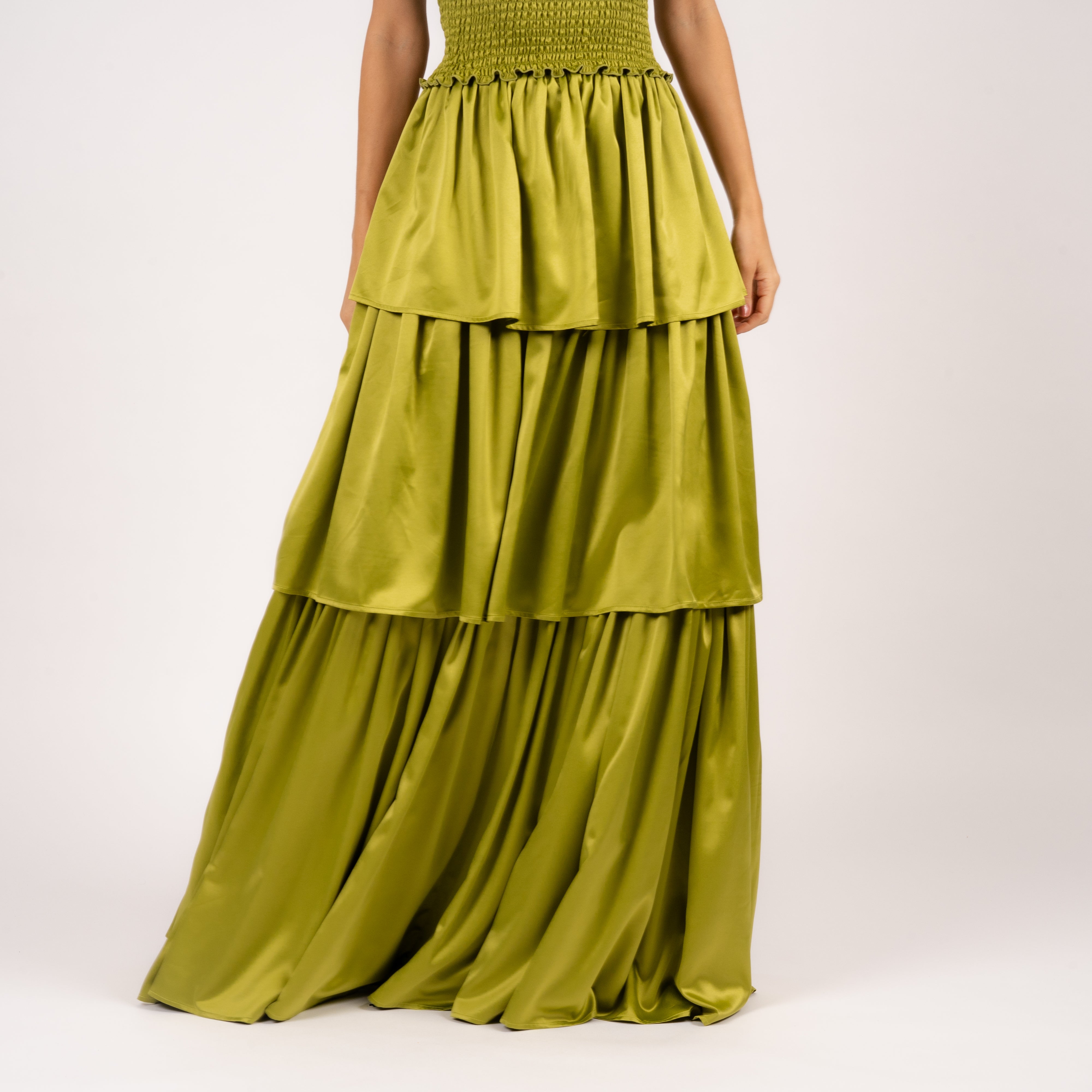 Joy Skirt Flamenco Light Olive Front