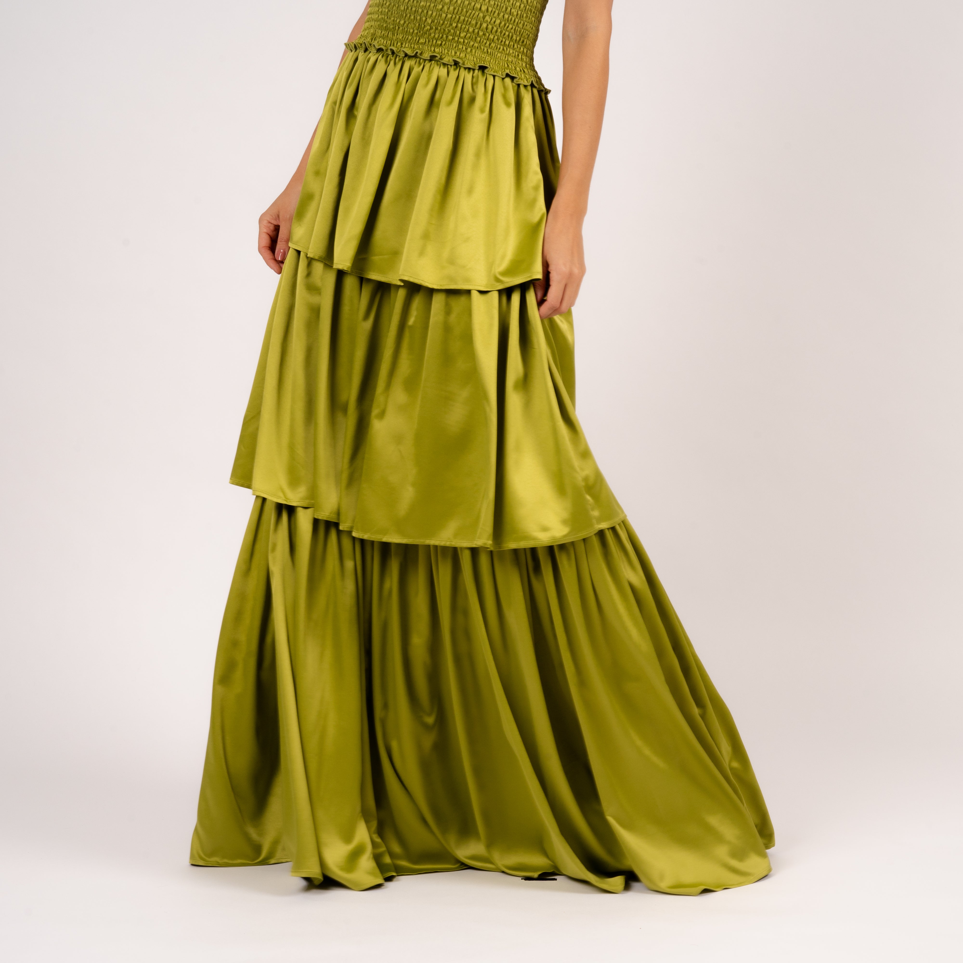 Joy Skirt Flamenco Light Olive Side