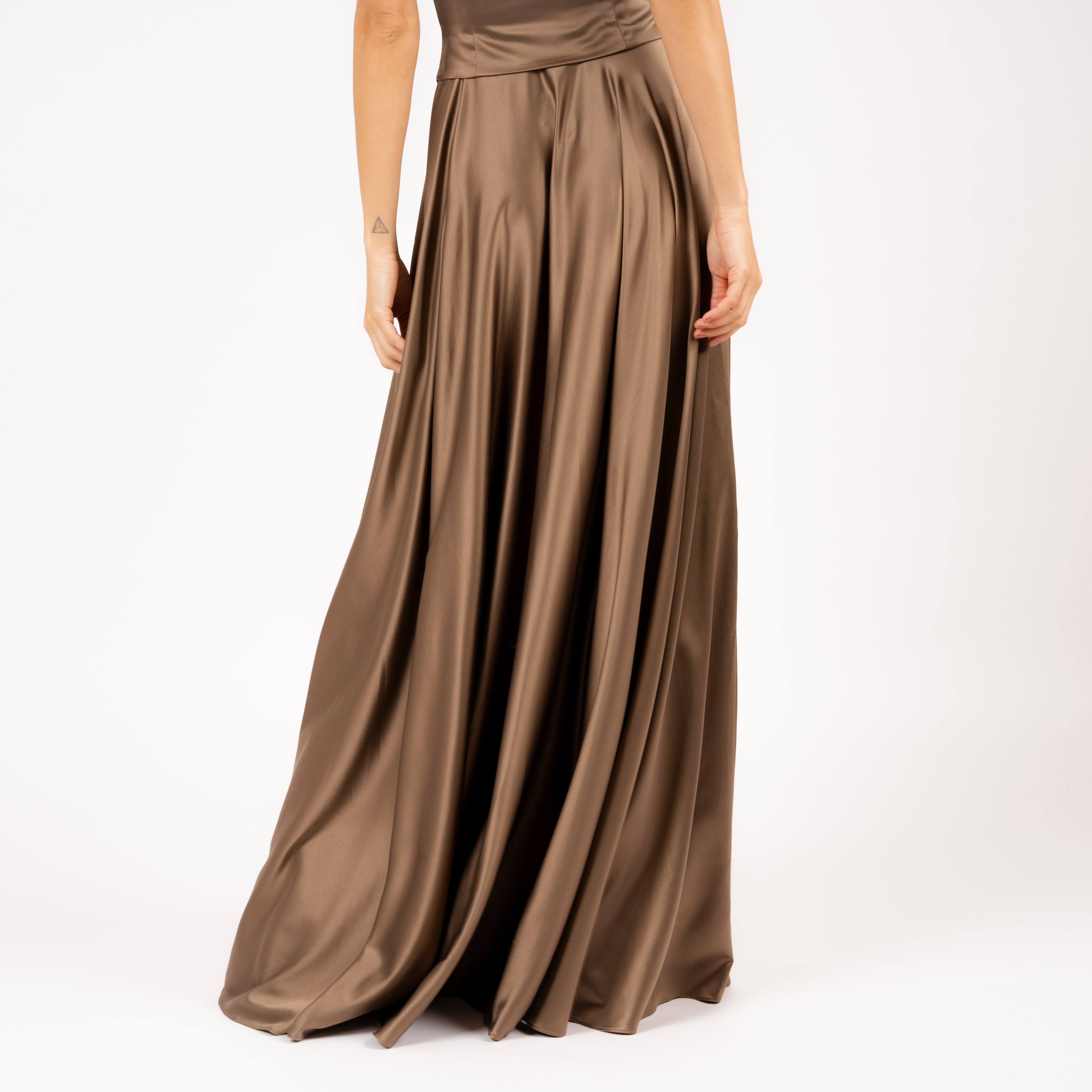 Letizia Skirt Circle Dark Taupe Back